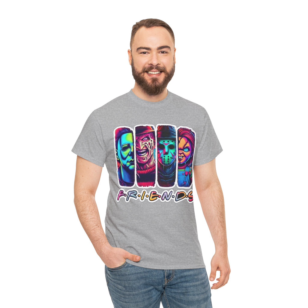 Halloween Horror Icons "Friends" T-Shirt — Neon Retro Slasher Tee