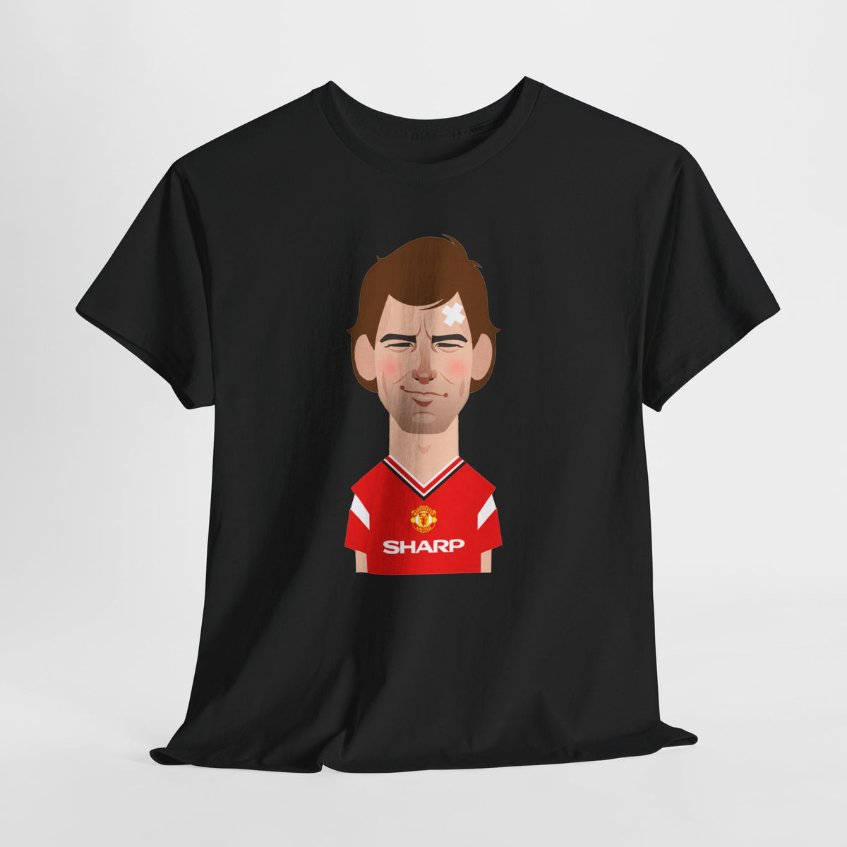 Bryan Robson Manchester United Legend Portrait Cotton T-Shirt