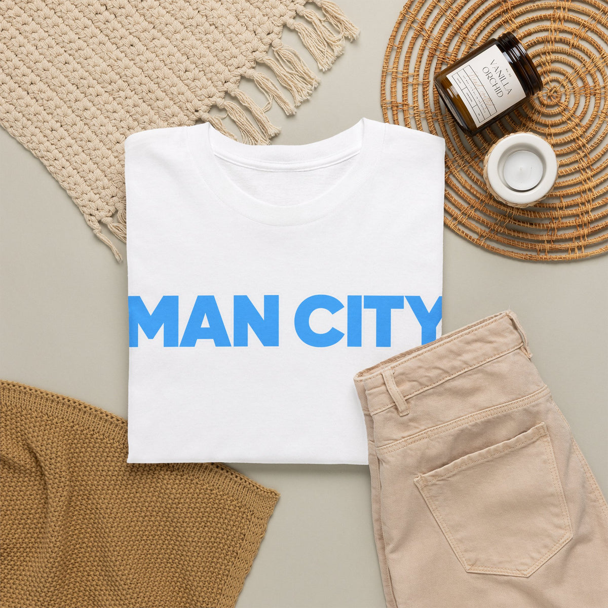 Man City Cotton T‑Shirt — Minimal Football Fan Tee
