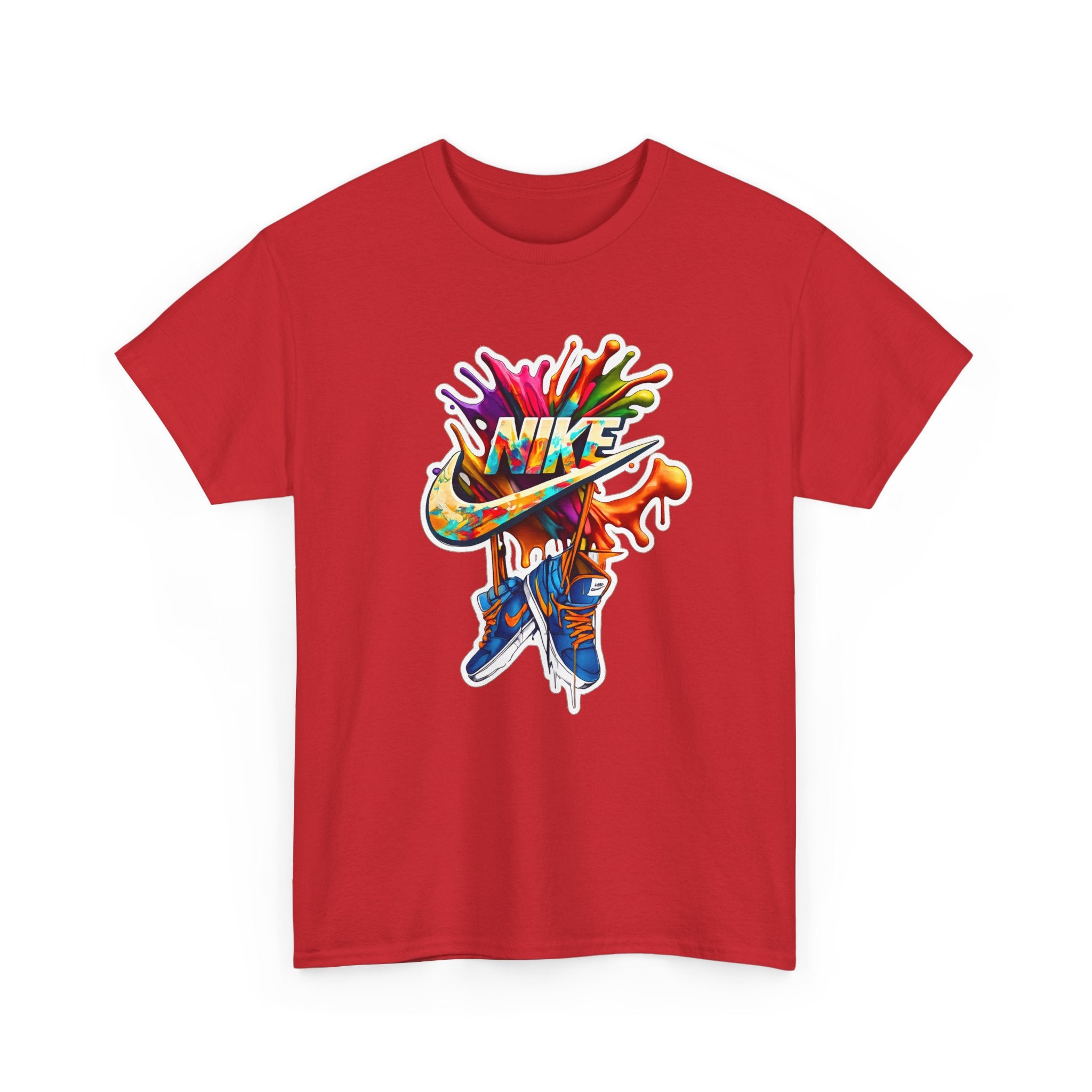 Nike Inspired Splash Graphic Tee — Colorful Sneaker Streetwear T-Shirt