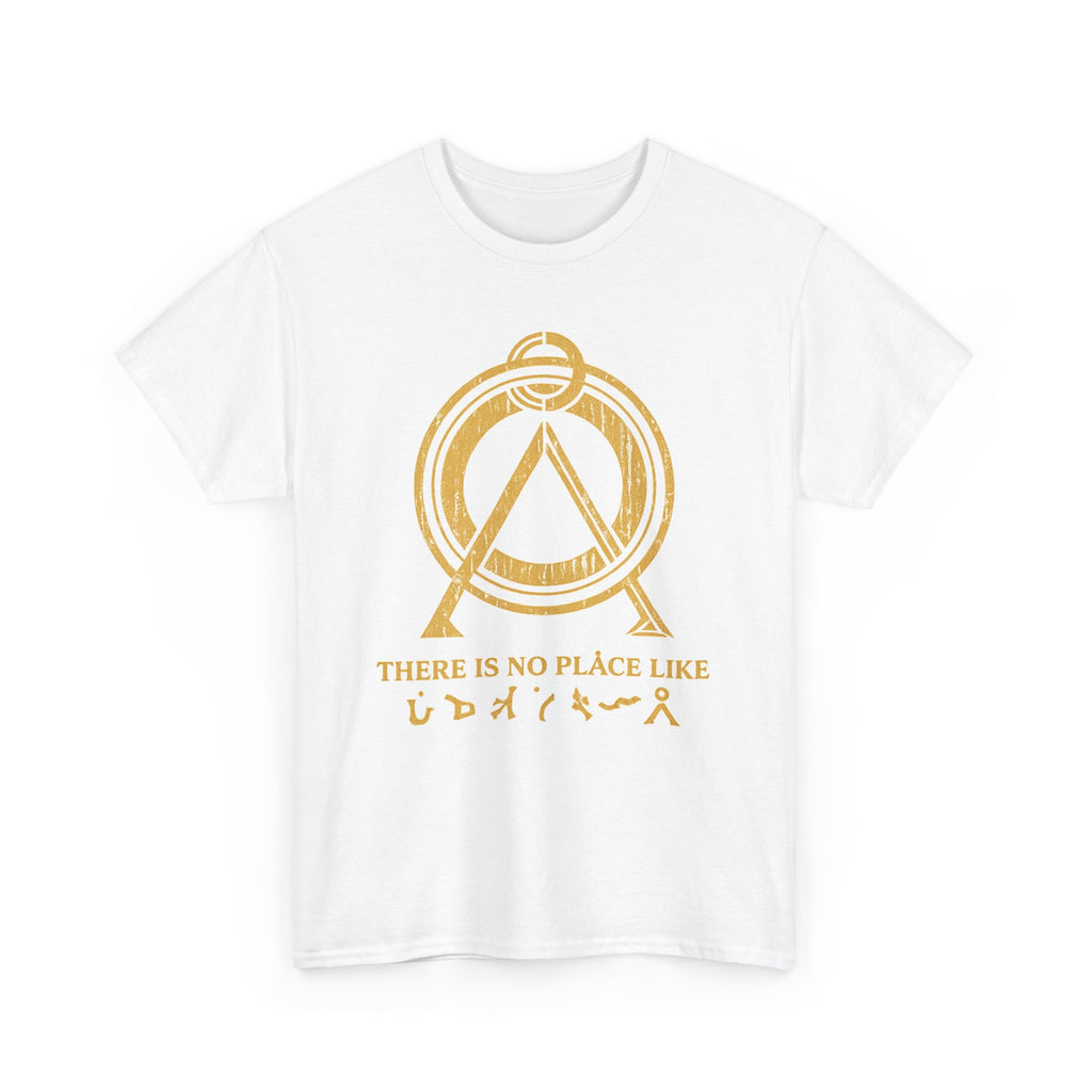 There Is No Place Like Home Graphic Tee — Vintage Gold Sigil T‑Shirt