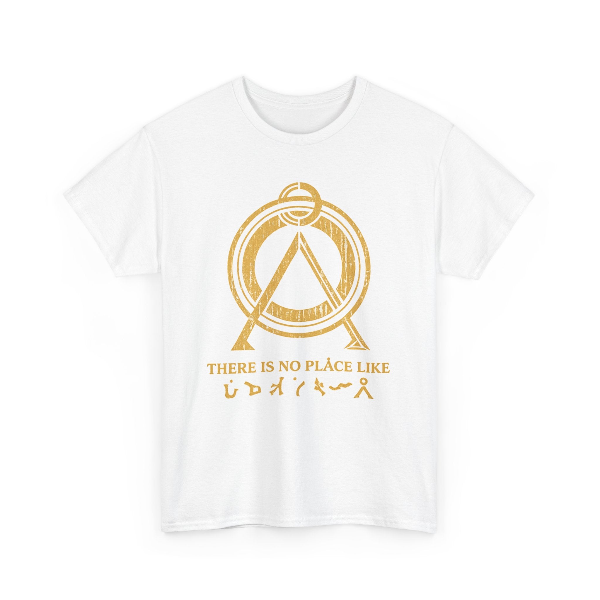 There Is No Place Like Home Graphic Tee — Vintage Gold Sigil T‑Shirt