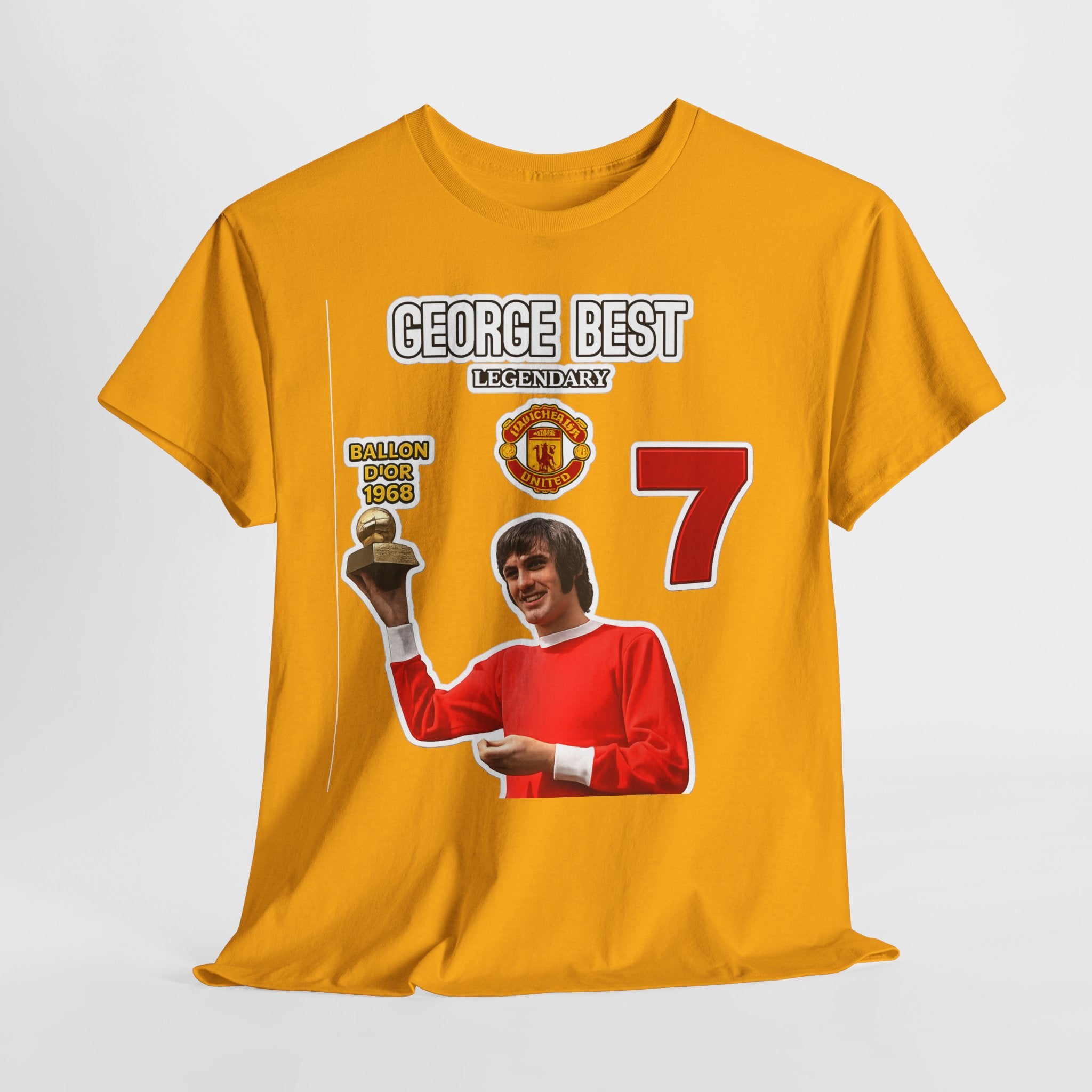George Best Manchester United #7 Vintage Soccer T-Shirt – Ballon d'Or Tribute