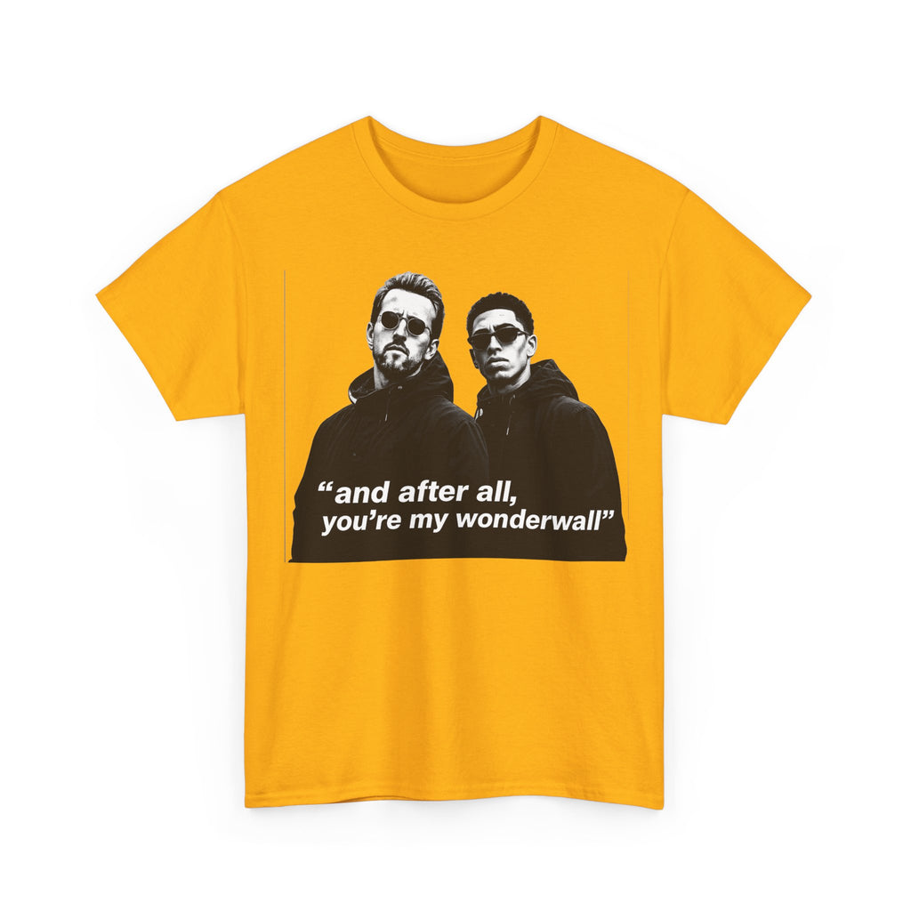 Kane and Bellingham Wonderwall Lyric T-Shirt — ‘and after all, you’re my wonderwall’ Retro Band Tee