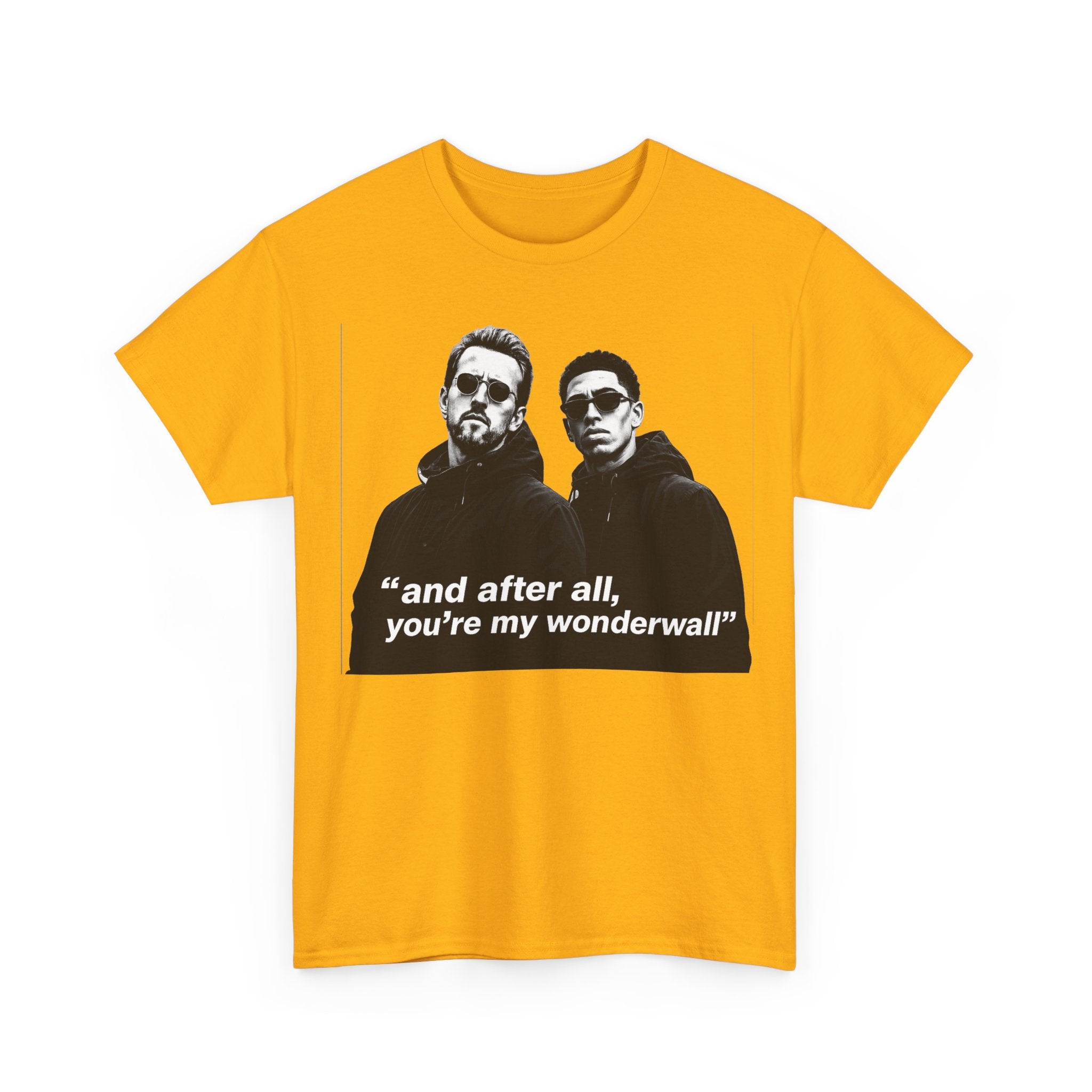 Kane and Bellingham Wonderwall Lyric T-Shirt — ‘and after all, you’re my wonderwall’ Retro Band Tee