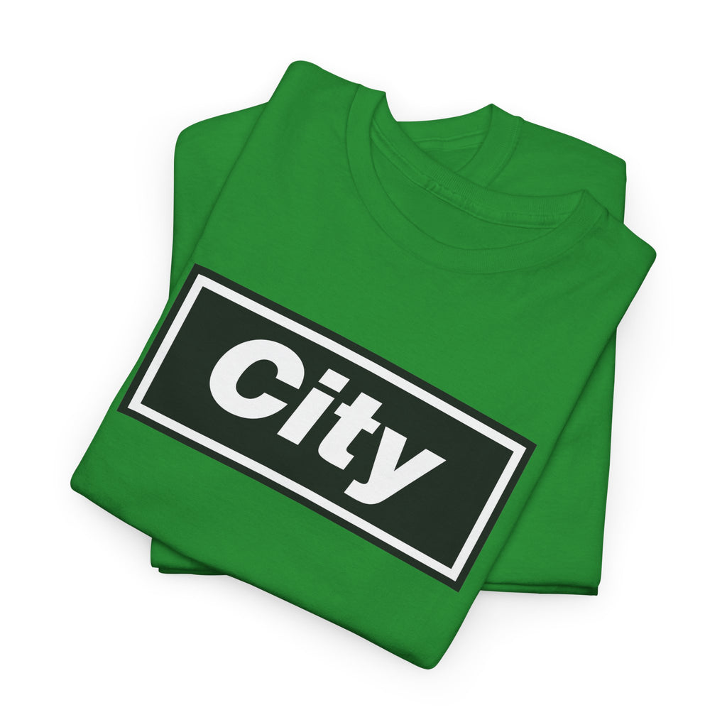 Man City Inspired Box Logo T‑Shirt — Minimal Urban Graphic Tee