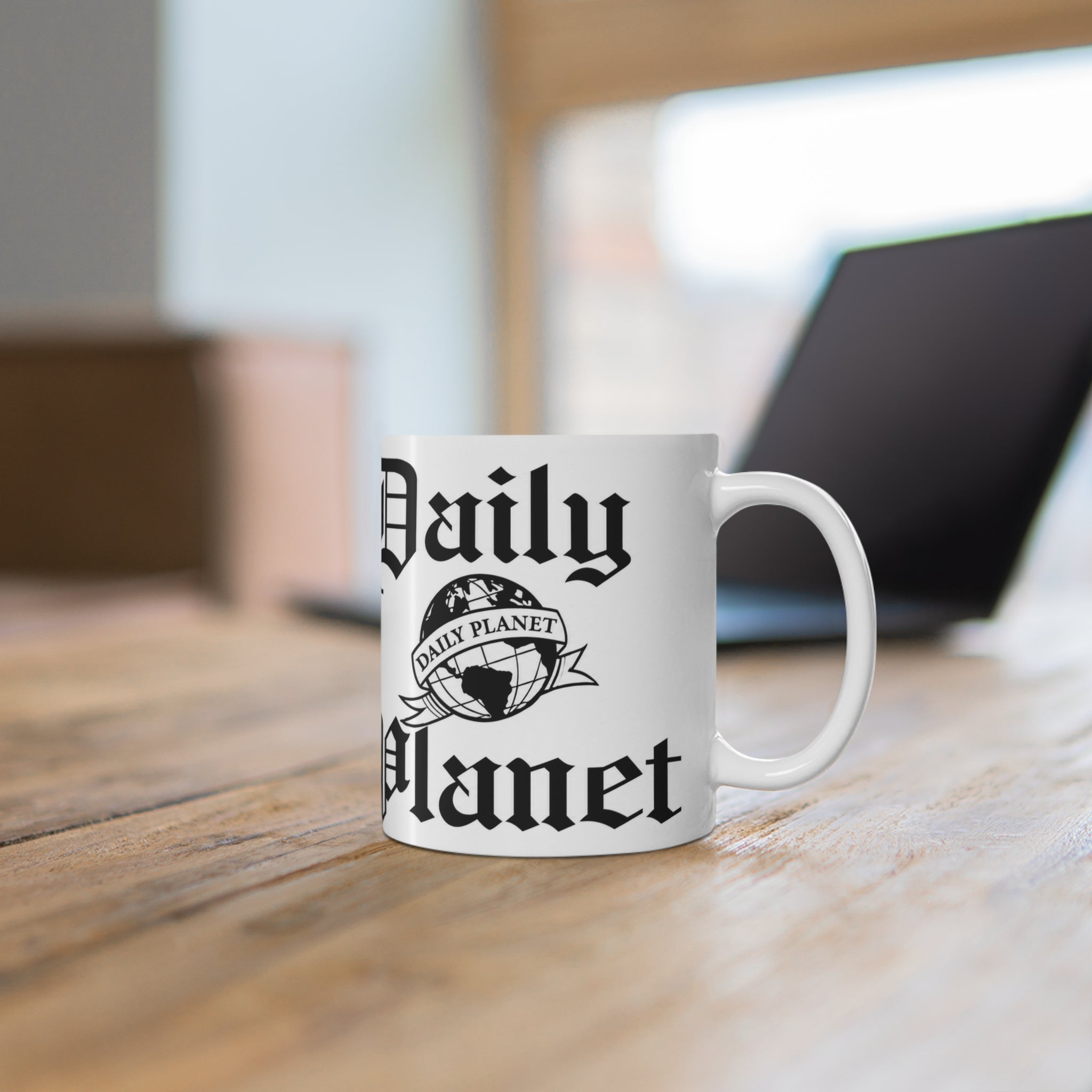 Daily Planet Logo Coffee Mug — Retro Newsroom 11oz/15oz Ceramic