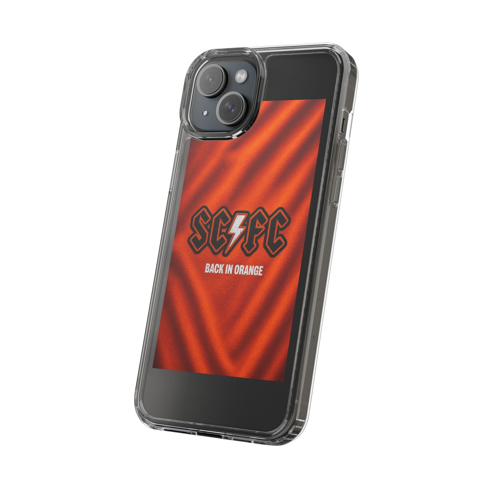 Salford CIty Inspired Phone Case — 'SCFC Back in Orange' Clear Protective Cover