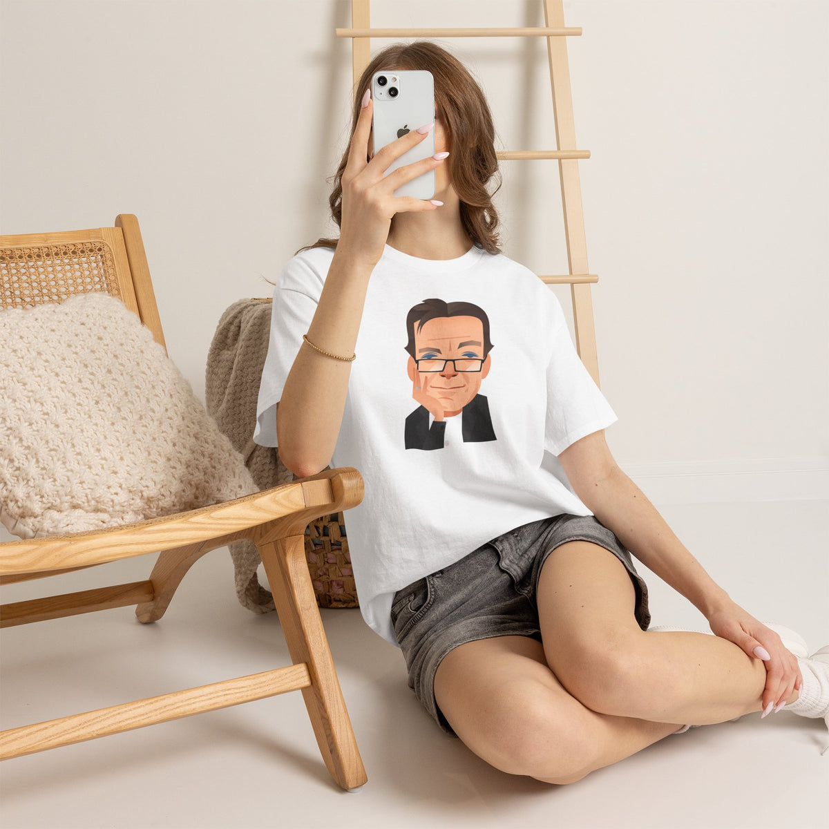Tony Wilson Manchester Legend Caricature Gentleman Face Cotton T-Shirt