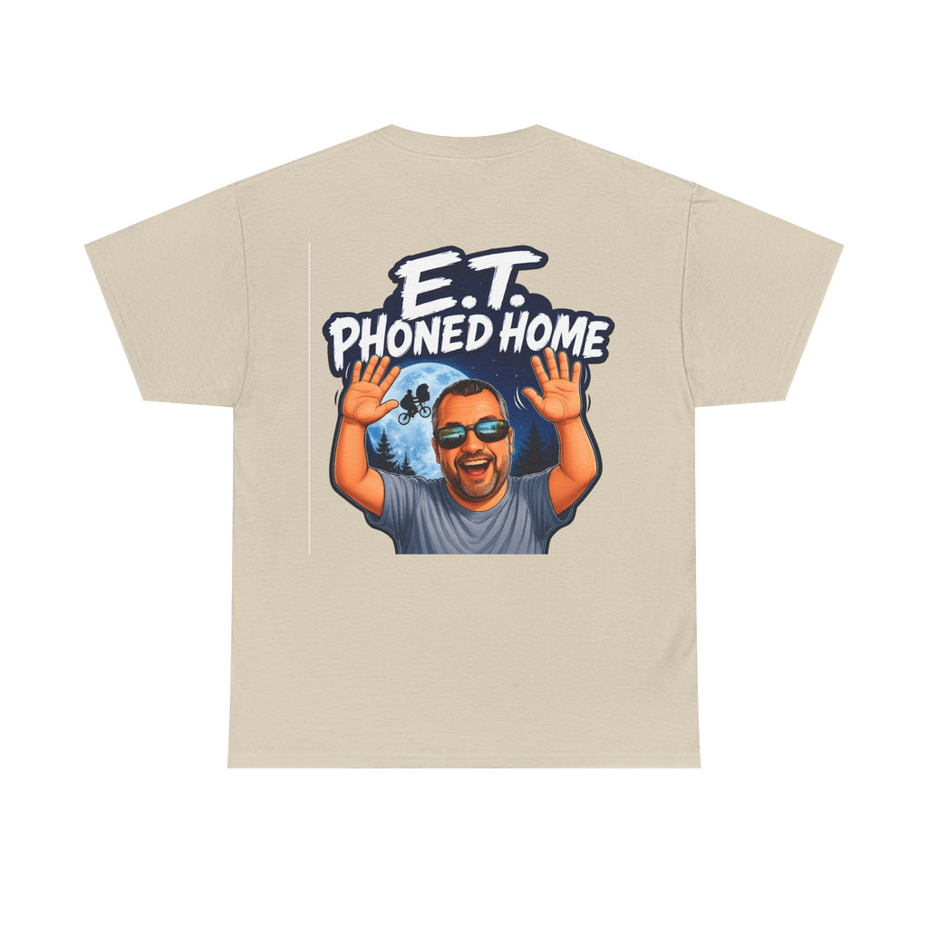 Graphic Tee — "E.T. Phoned Home" Smiling Guy Retro Design