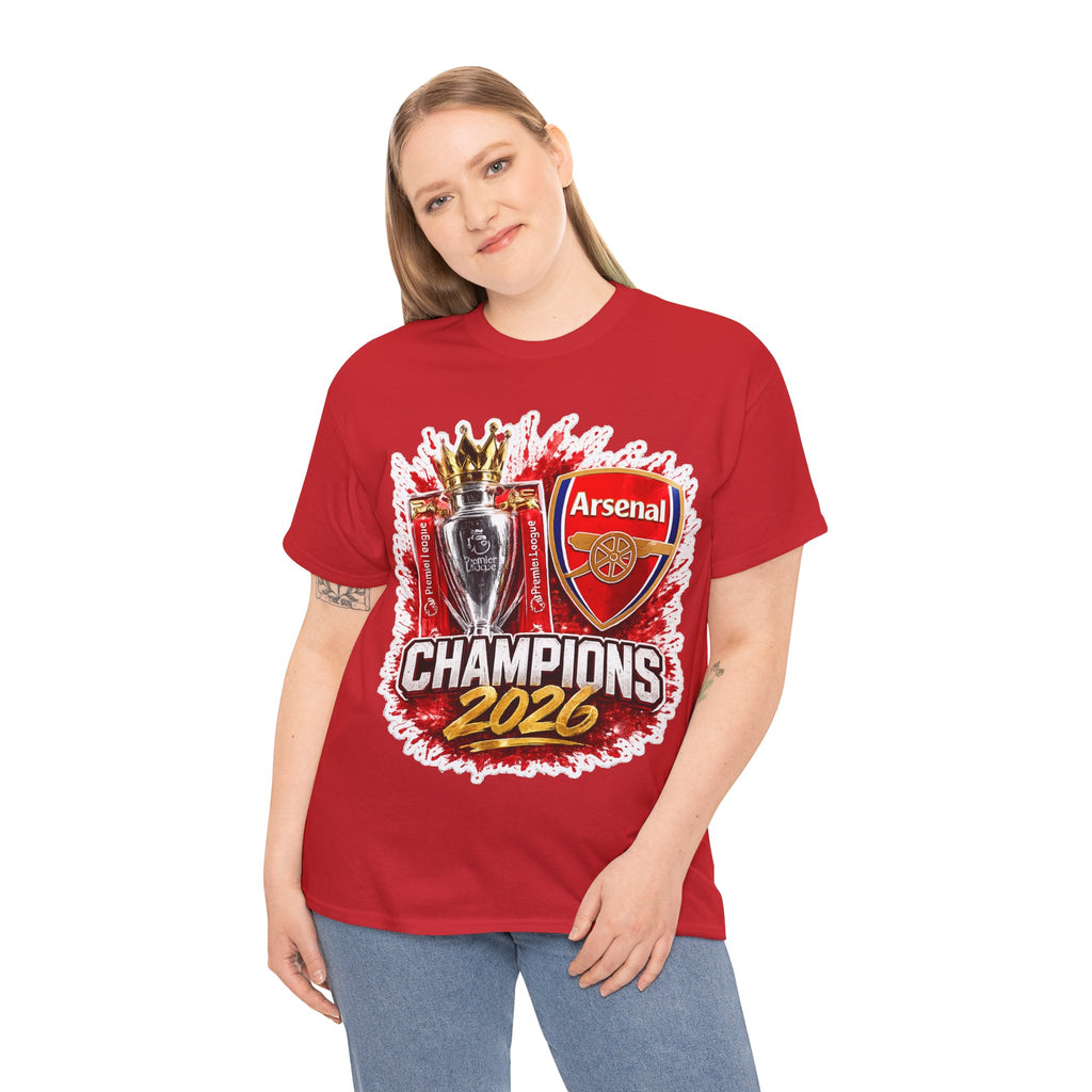 Arsenal Premier League Champions 2026 Inspired Cotton T-Shirt