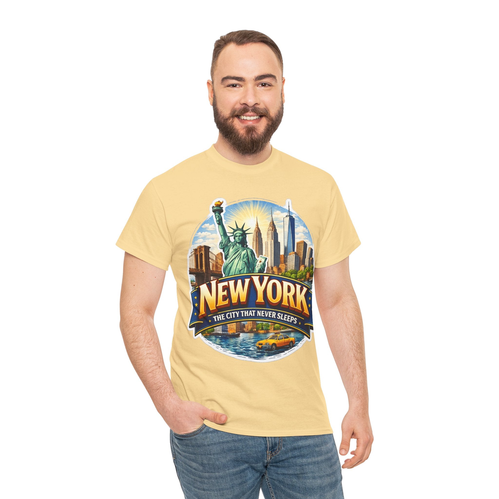 New York City T-Shirt - 'The City That Never Sleeps' Vintage Skyline Tee