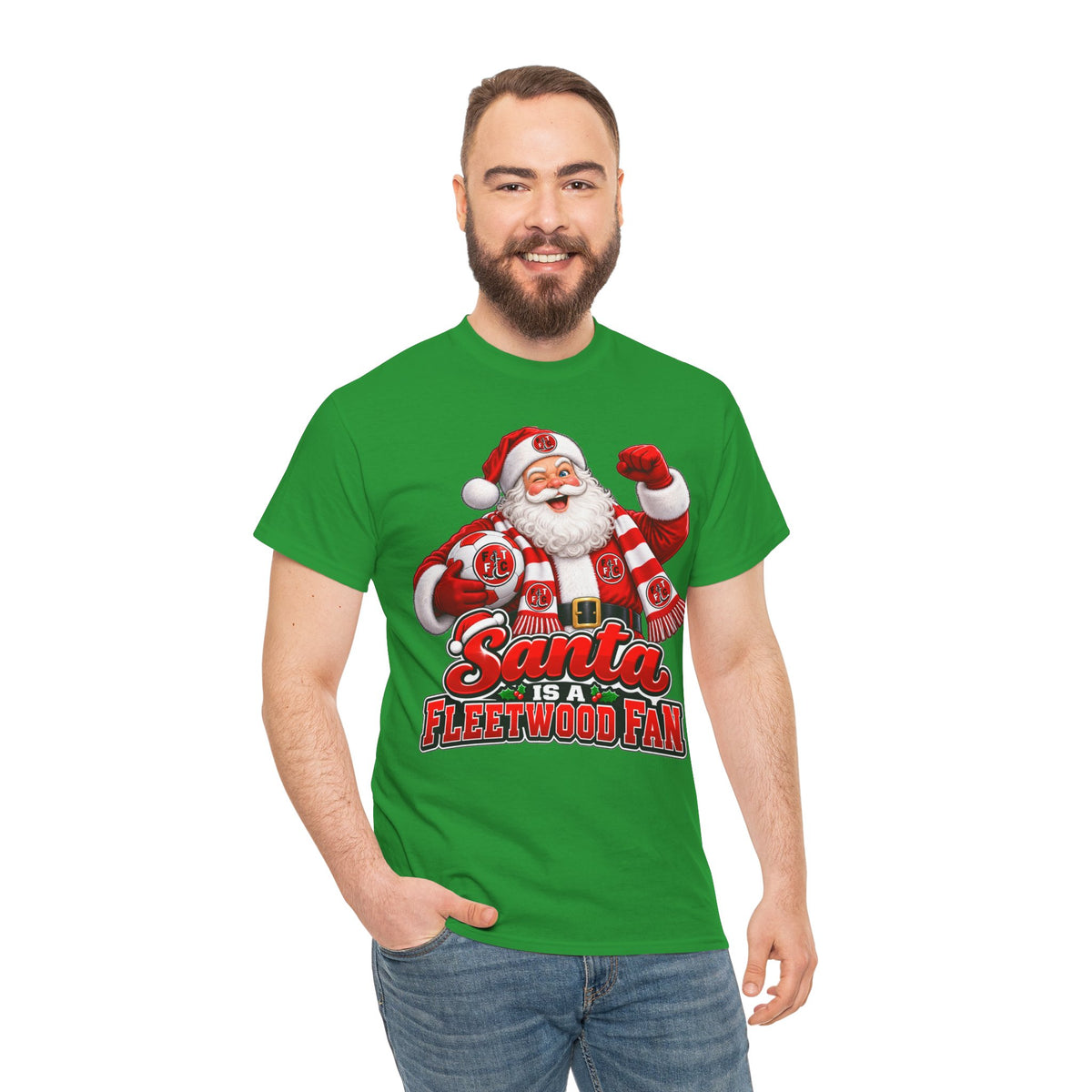 Santa Is a Fleetwood Fan Cotton T-Shirt