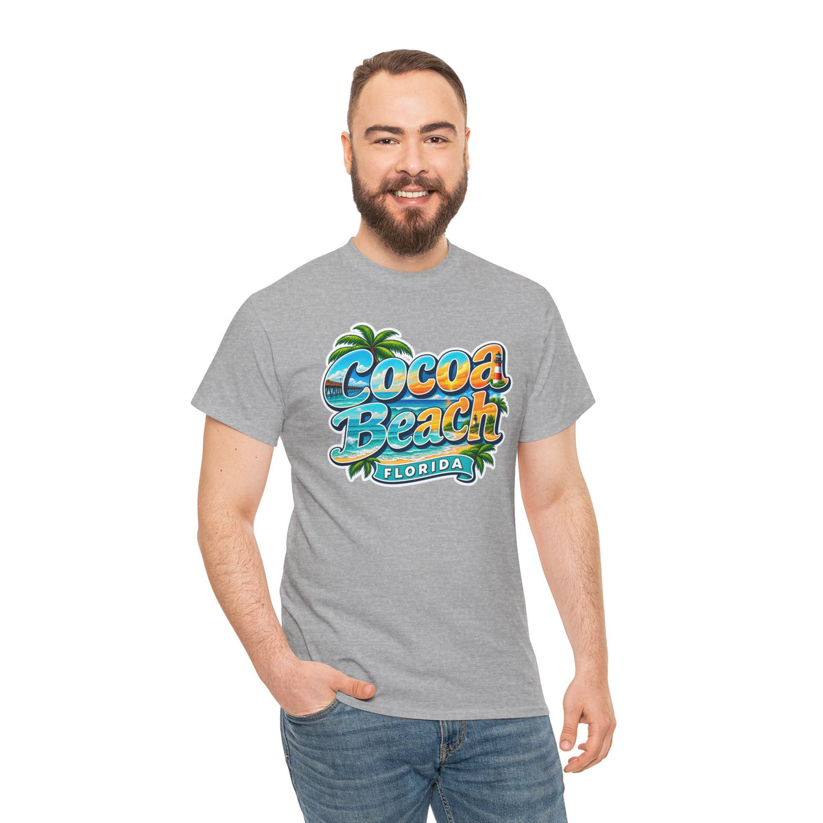 Cocoa Beach Florida Vintage Surf Cotton T-Shirt