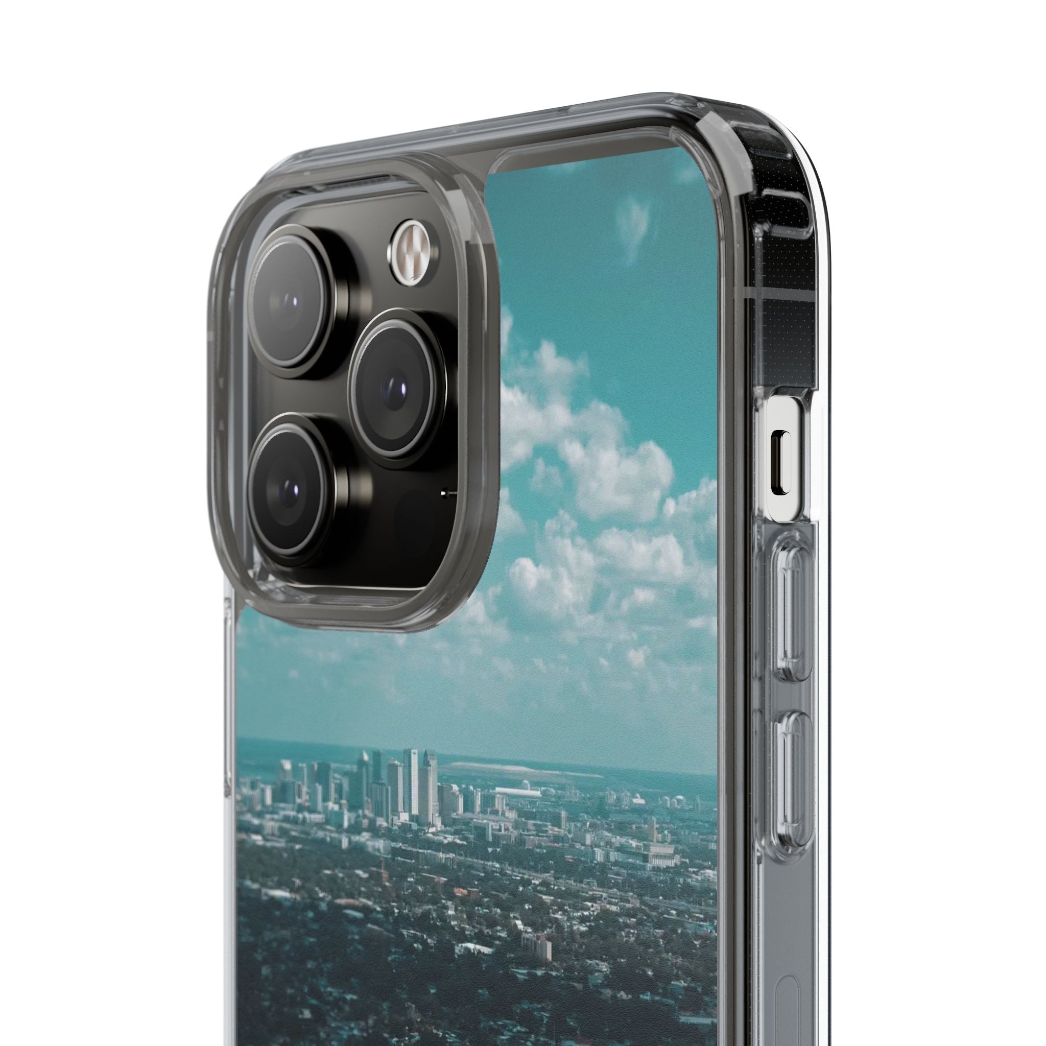 Tampa Bay Raymond James Stadium Clear Phone Case — Aerial City Stadium Design