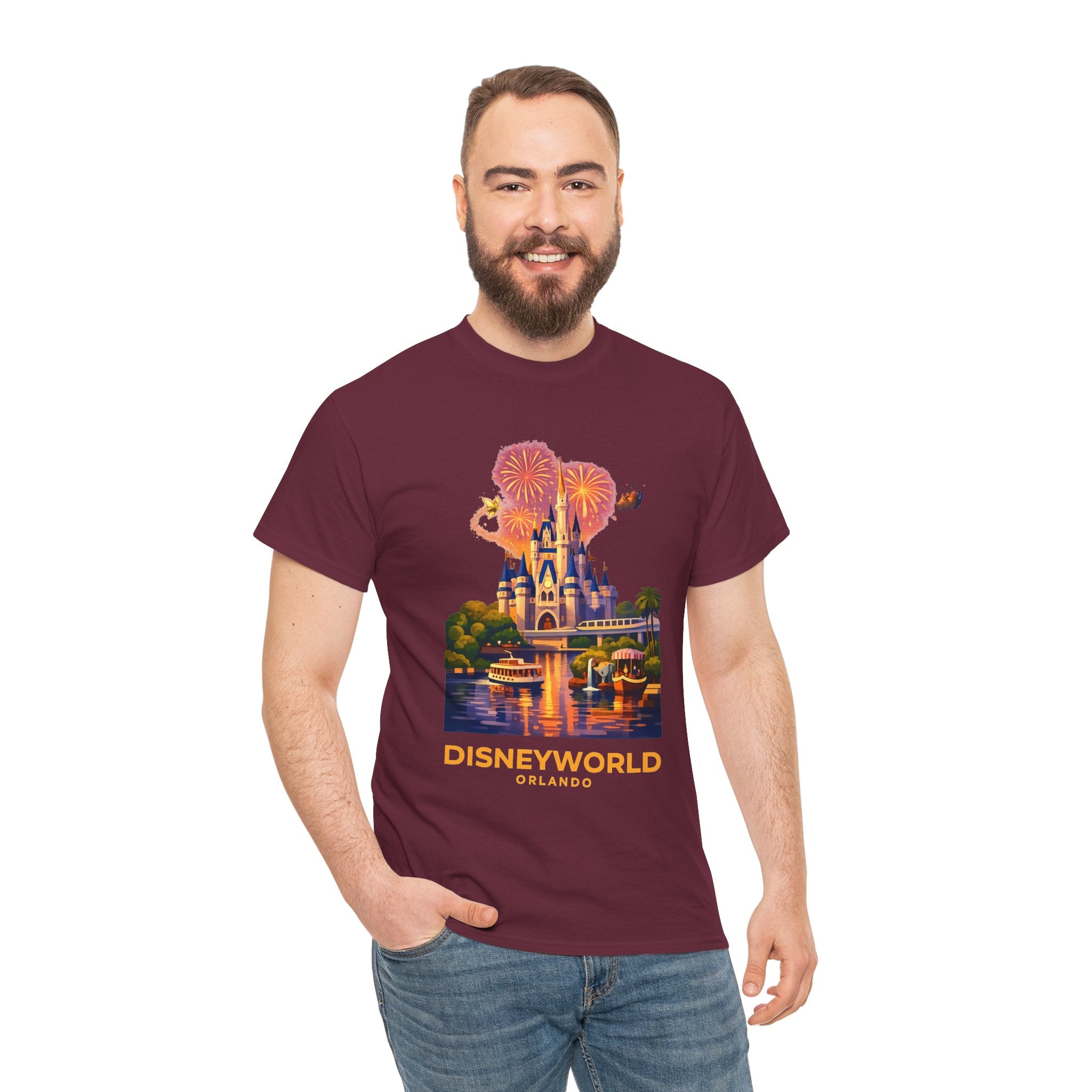 Disney World Castle Orlando Fireworks Cotton T‑Shirt