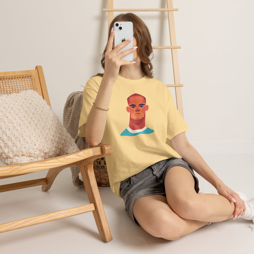 Vinny Kompany Manchester City Legend Minimalist Portrait Tee — Bold Stylized Face Graphic T-Shirt