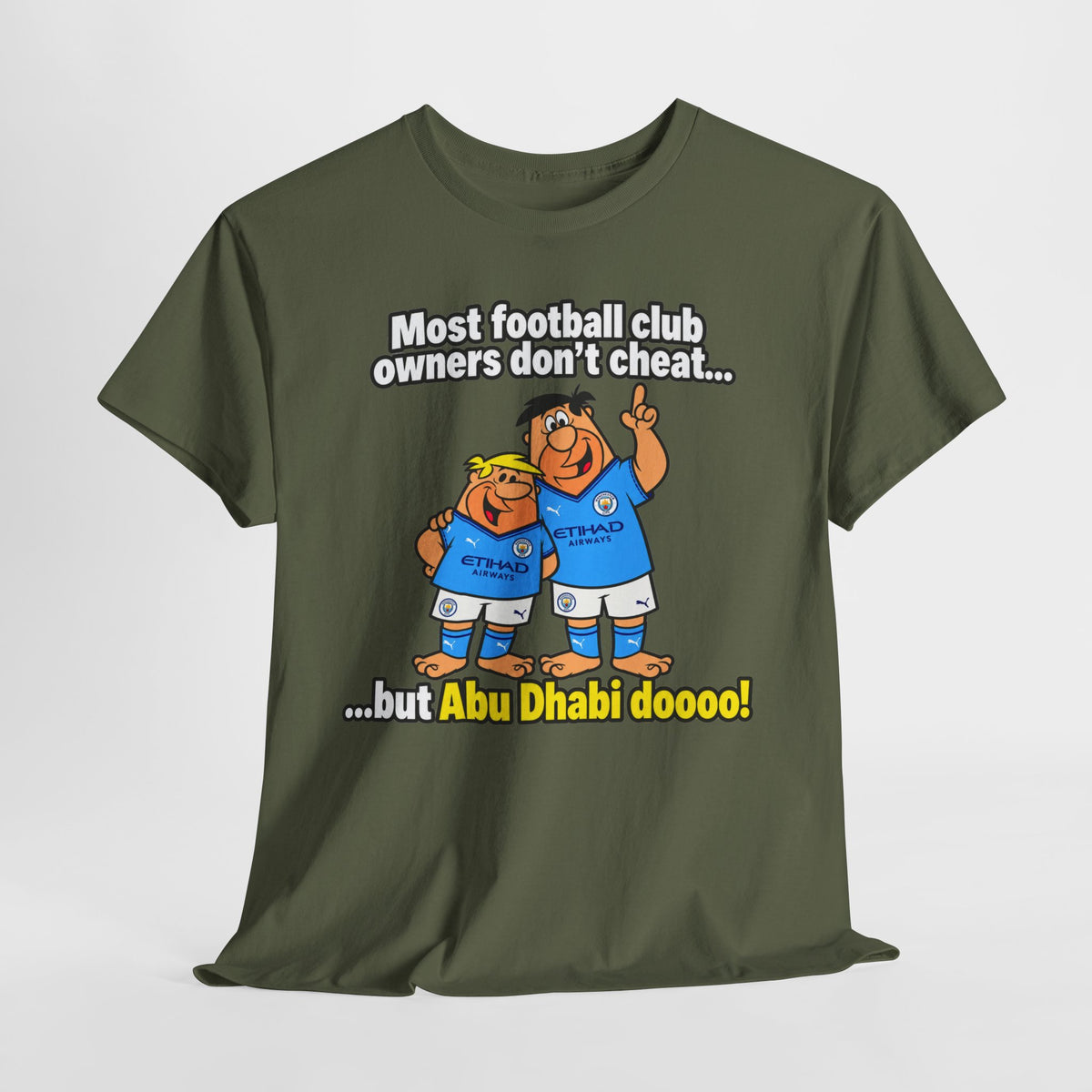 Manchester City Charges T‑Shirt — “Most Football Club Owners Don’t Cheat… but Abu Dhabi Dooo!”