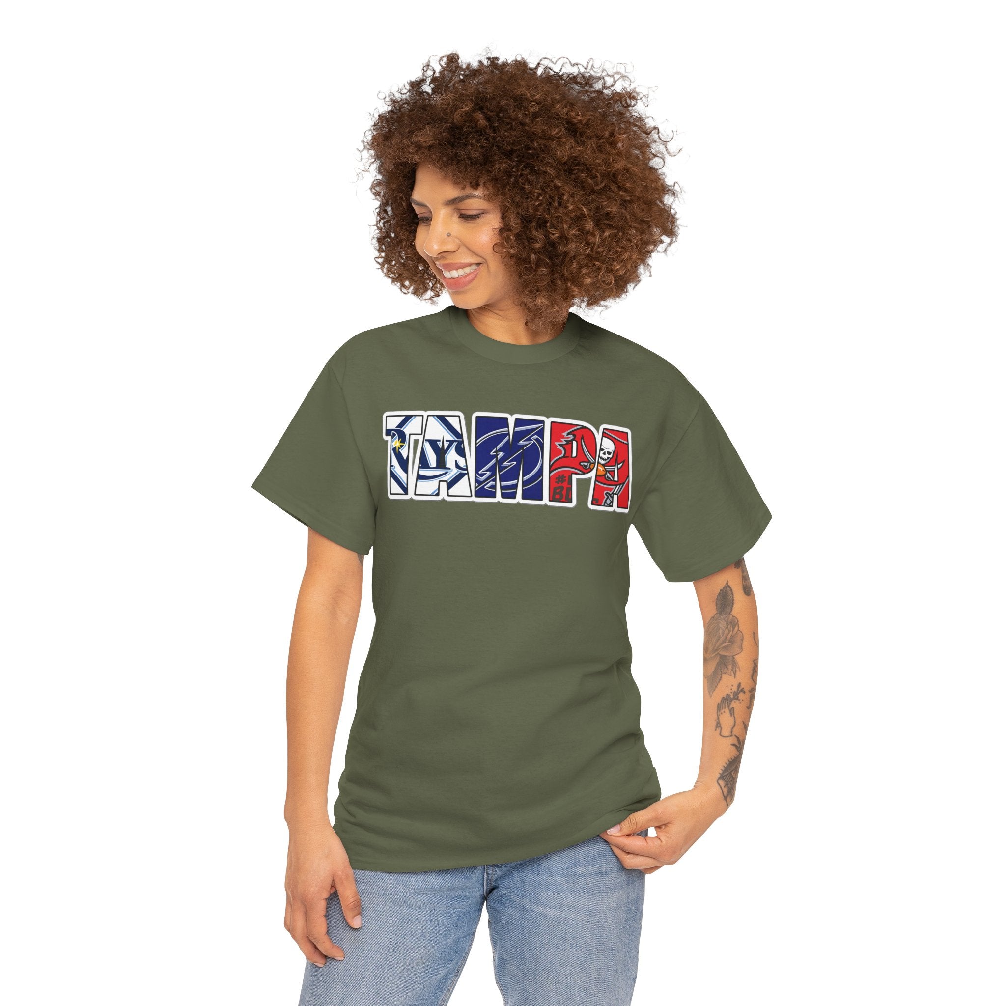 Tampa Block Letter Tee — Florida Flag Graphic T‑Shirt