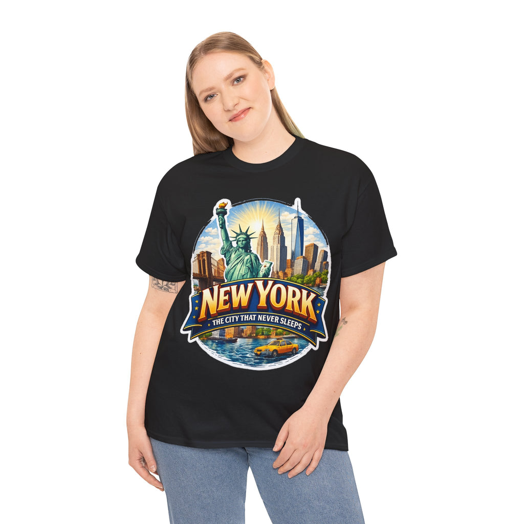 New York City T-Shirt - 'The City That Never Sleeps' Vintage Skyline Tee