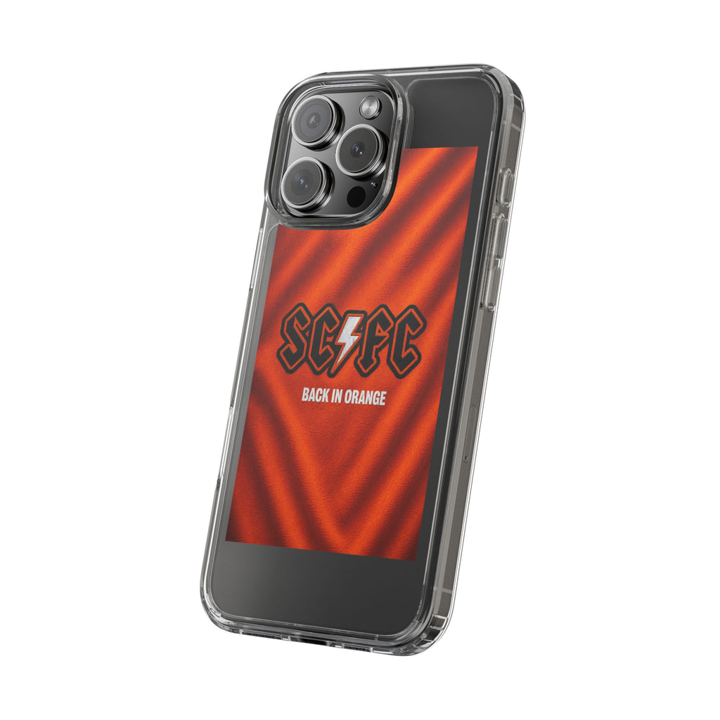 Salford CIty Inspired Phone Case — 'SCFC Back in Orange' Clear Protective Cover