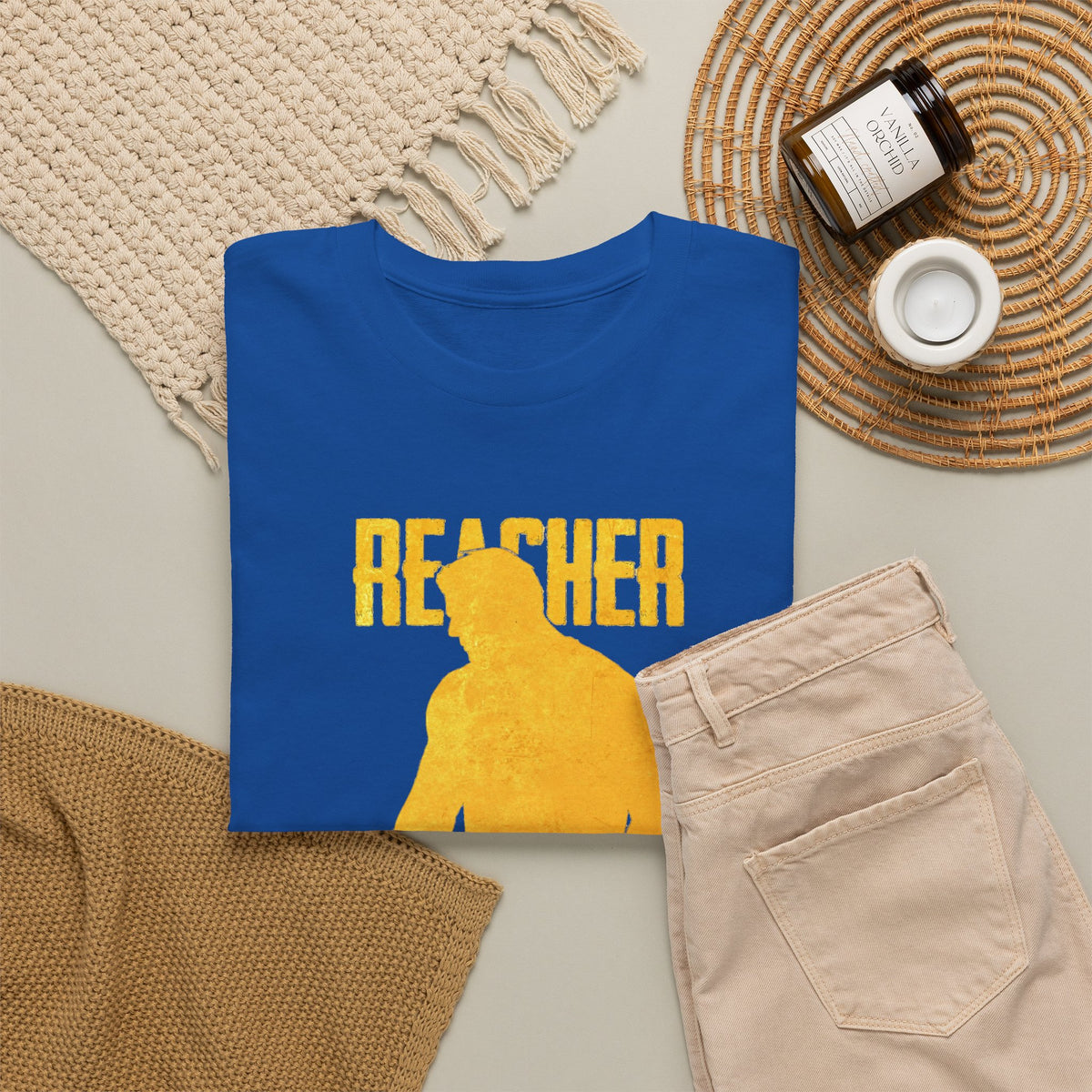 Reacher Silhouette Tee – Bold Yellow Graphic Shirt