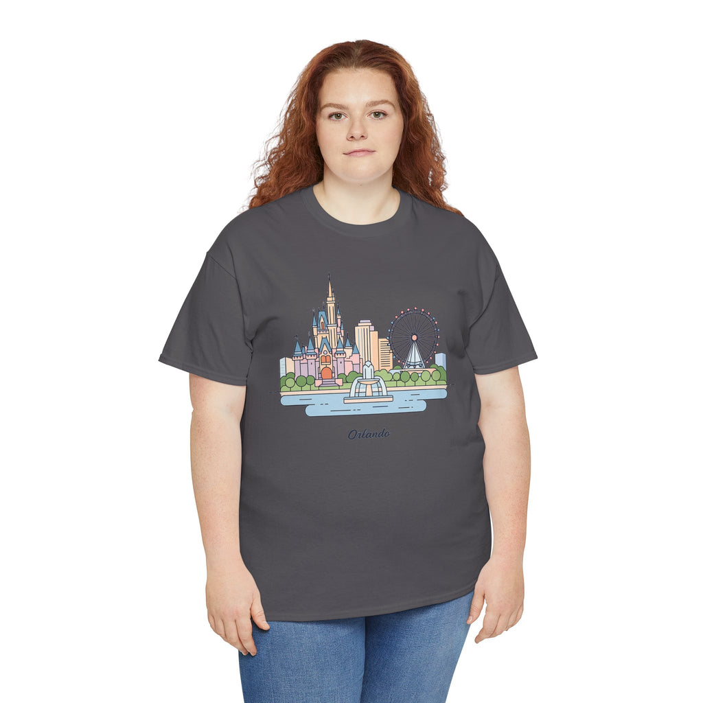 Orlando Skyline T-Shirt — Cute Cityscape Graphic Tee with 'Orlando' Text