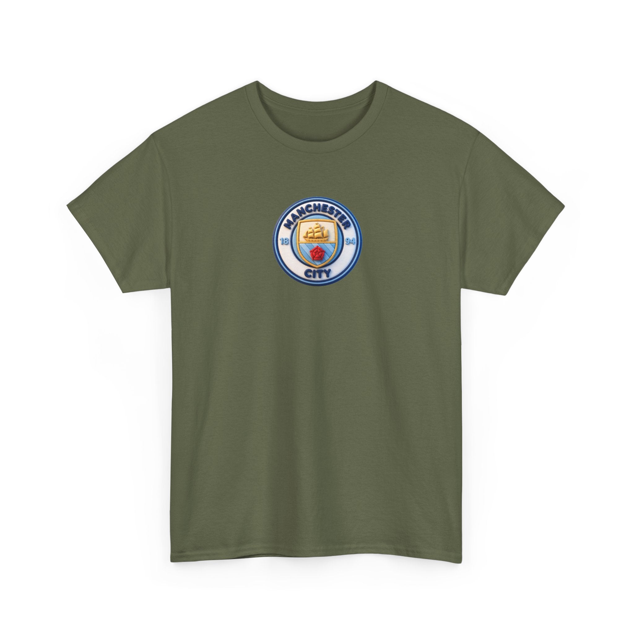 Manchester City Crest Unofficial 3D T-Shirt — Minimal Soccer Logo Tee