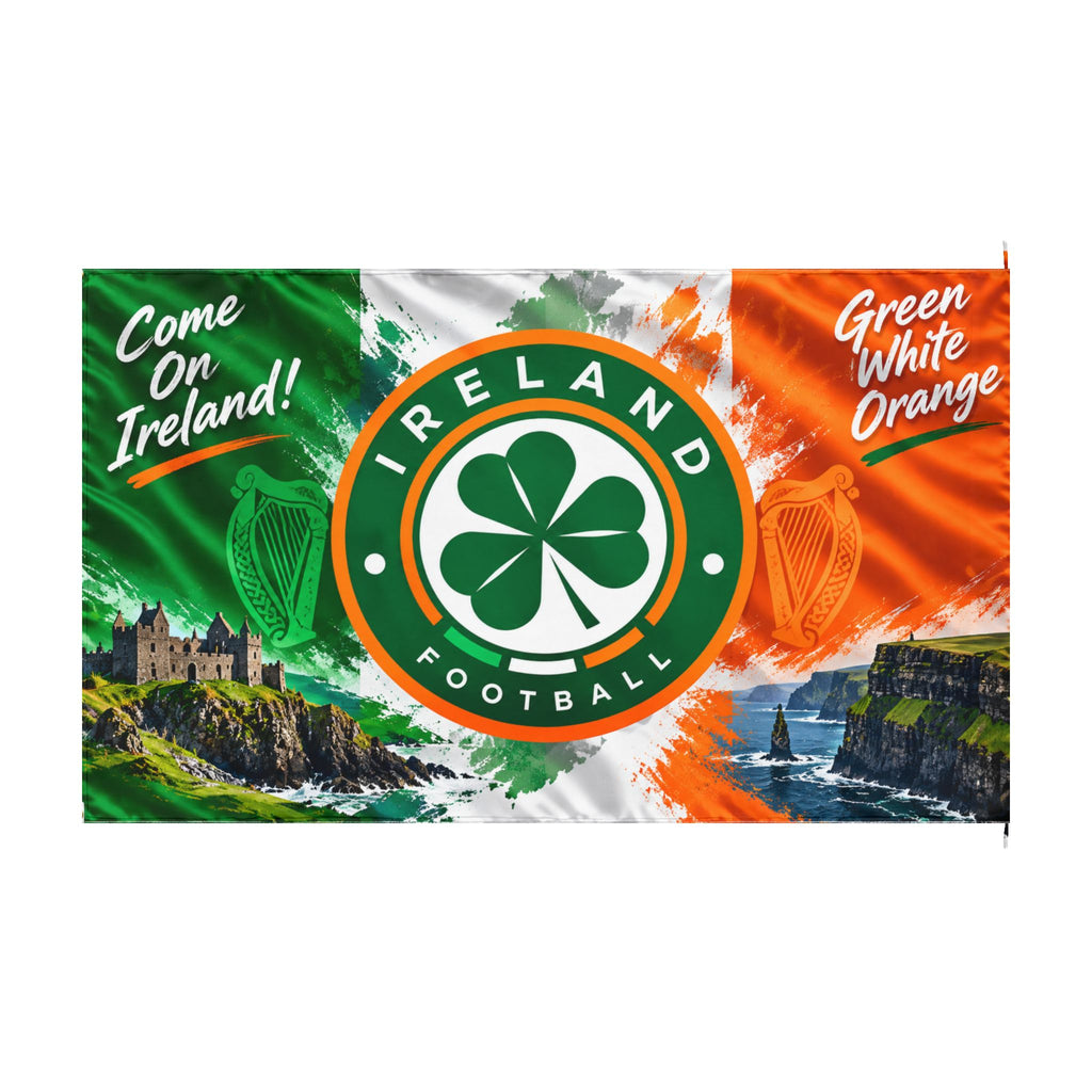 Ireland Football Double-Sided Flag – Come On Ireland! (Green White Orange)