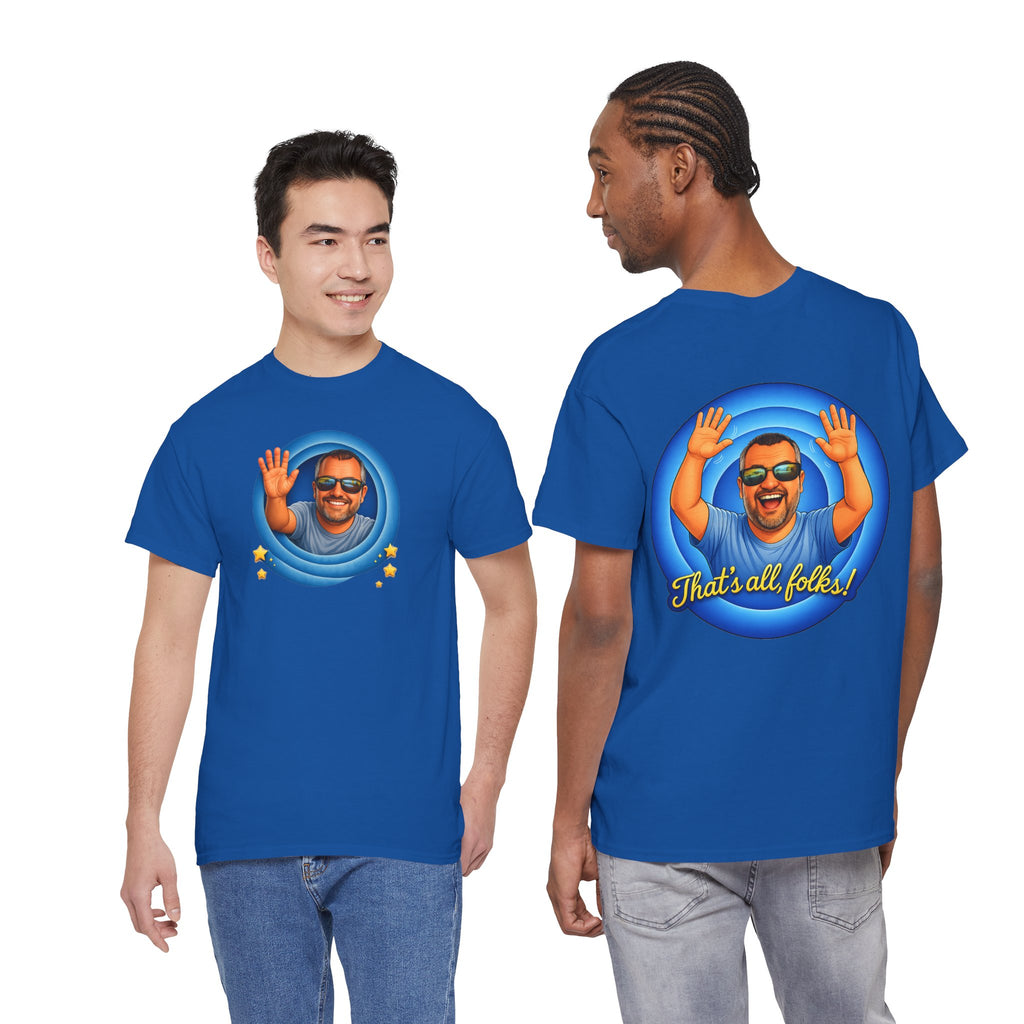 T-Shirt — "That's All, Folks!" Waving Portrait Graphic Tee