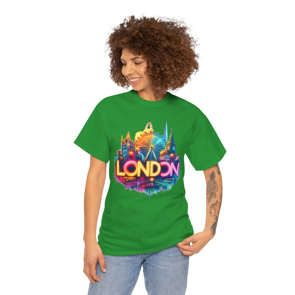 London Skyline Tee — Colorful Neon London Landmark T-Shirt