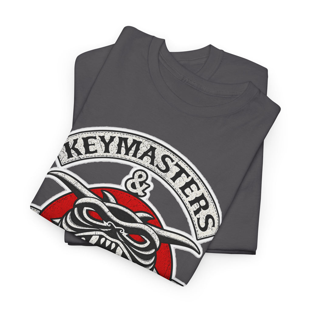 Keymasters & Gatekeepers Tee — Retro Demon Key Emblem Shirt (Since 1984)