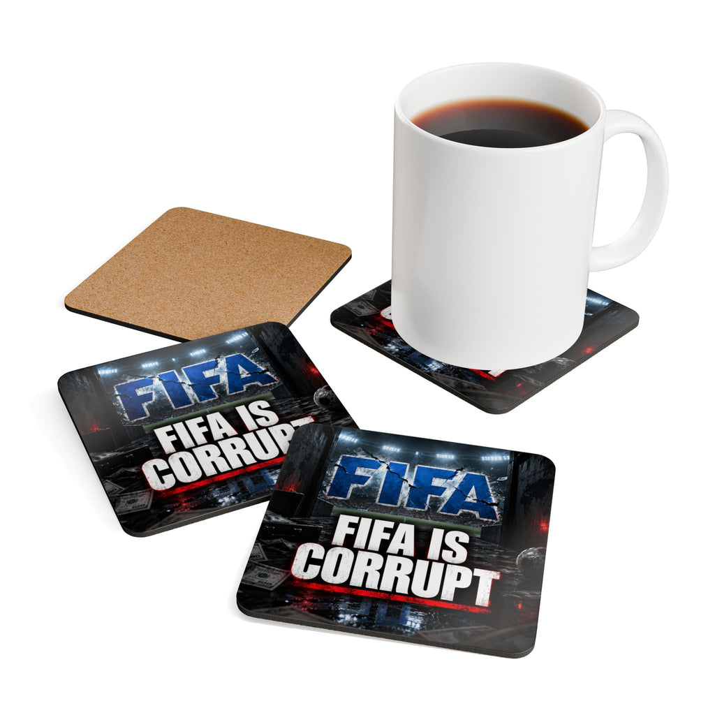 FIFA Is Corrupt Graphic Drink Coasters Cork Coaster Set