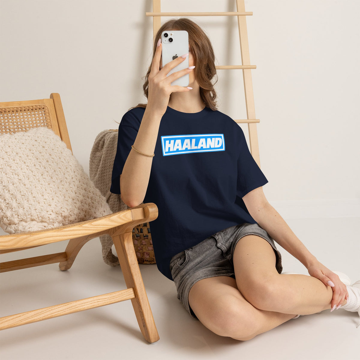 Haaland Box Logo Tee — Soccer Fan Jersey Style Shirt
