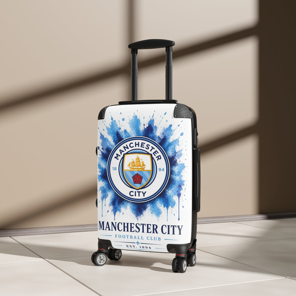Manchester City Suitcase – Football Club Carry-On Luggage with Crest Design
