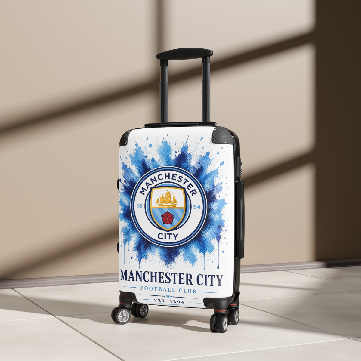 Manchester City Suitcase – Football Club Carry-On Luggage with Crest Design