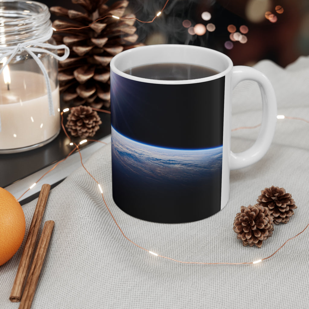 Space Horizon Ceramic Mug — Sunrise Over Earth 11oz/15oz