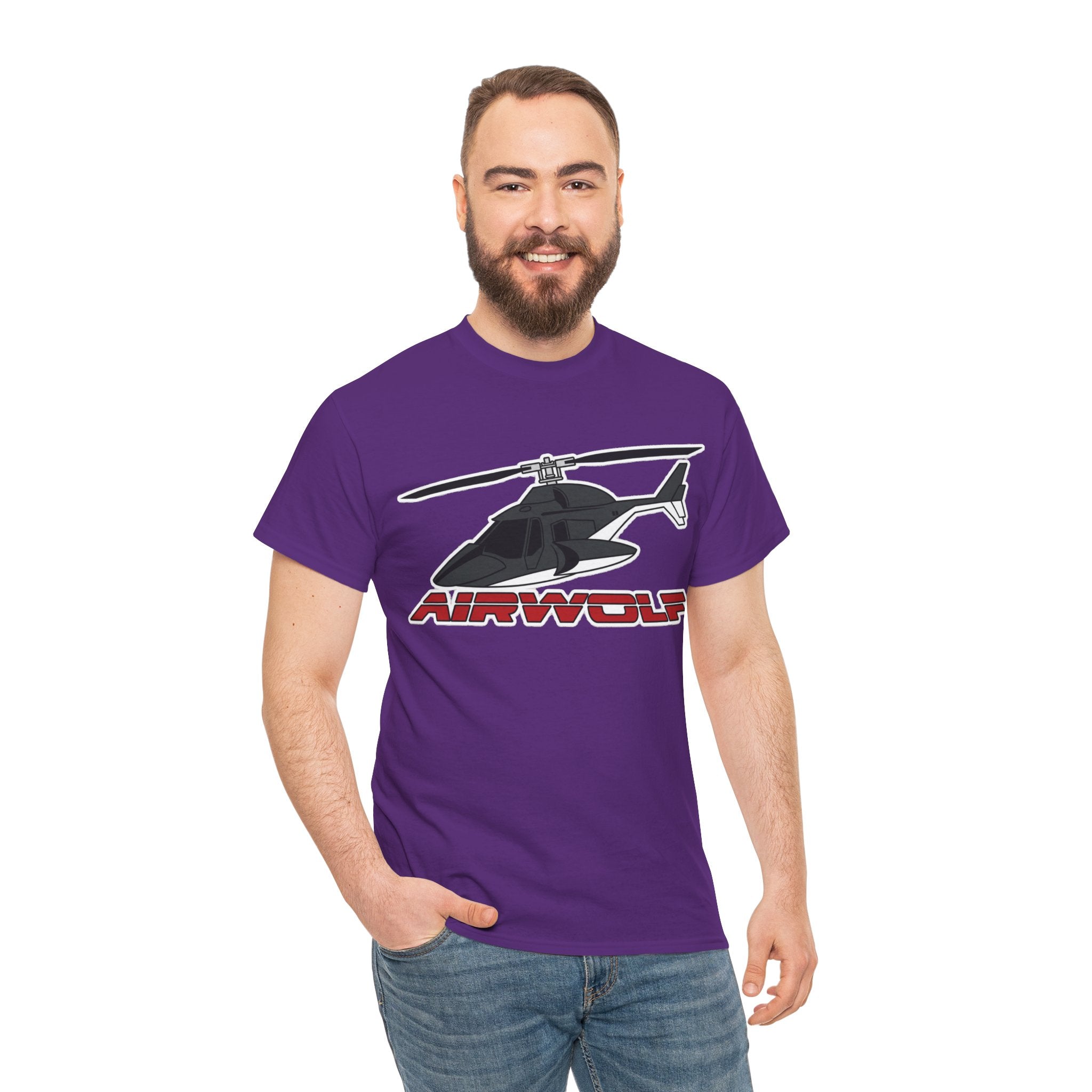 Helicopter Airwolf Tee — Retro Airwolf Logo Graphic T‑Shirt