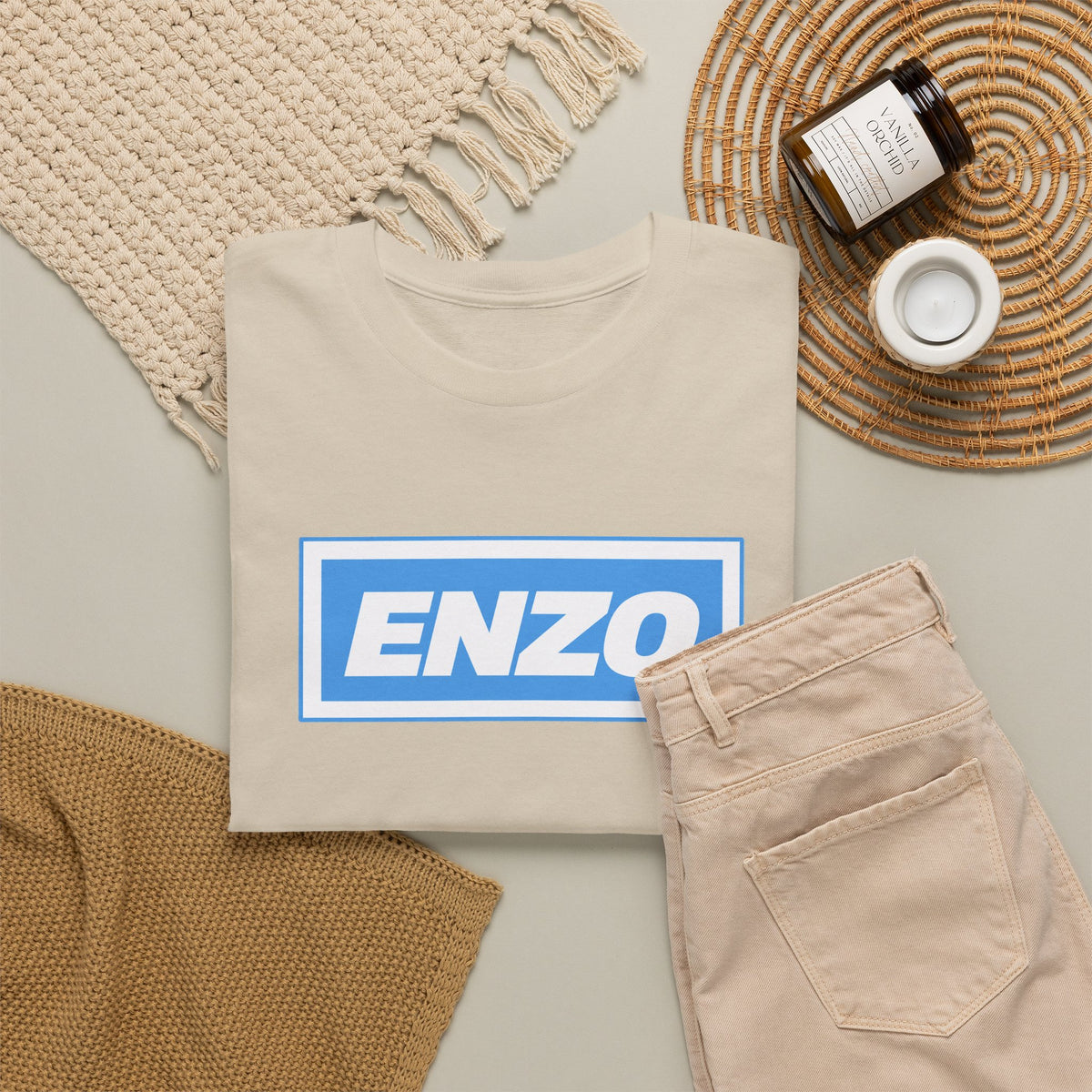 Enzo Man City Inspired Logo Tee — Classic Box-Logo Graphic T-Shirt