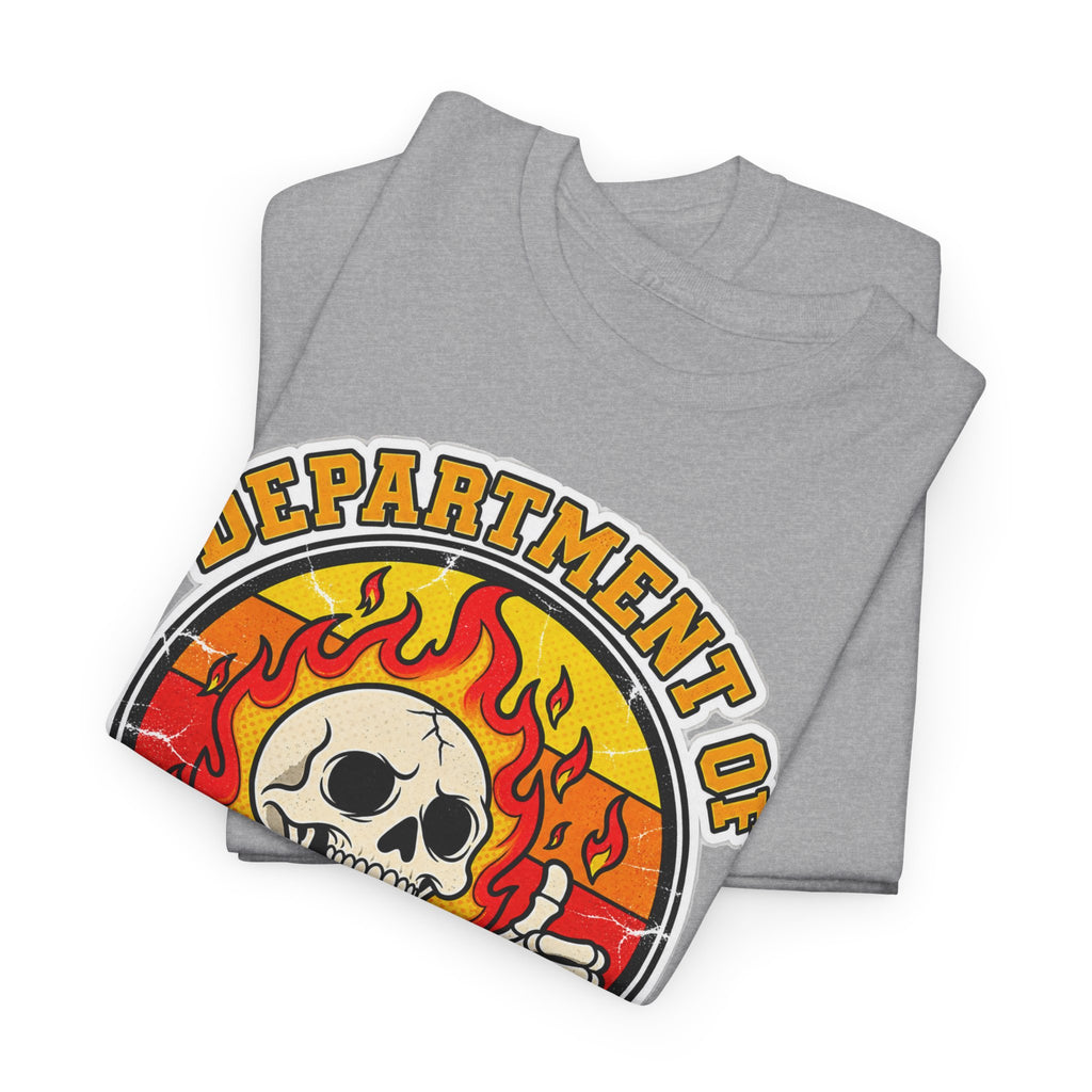 Department of Bad Decisions Skull T-Shirt — Retro Flaming Thumbs-Up Graphic Tee