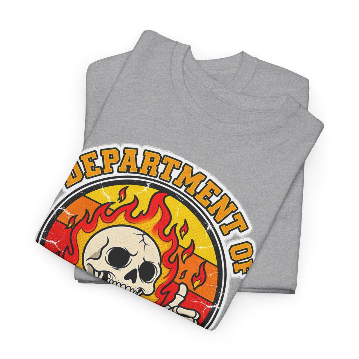 Department of Bad Decisions Skull T-Shirt — Retro Flaming Thumbs-Up Graphic Tee