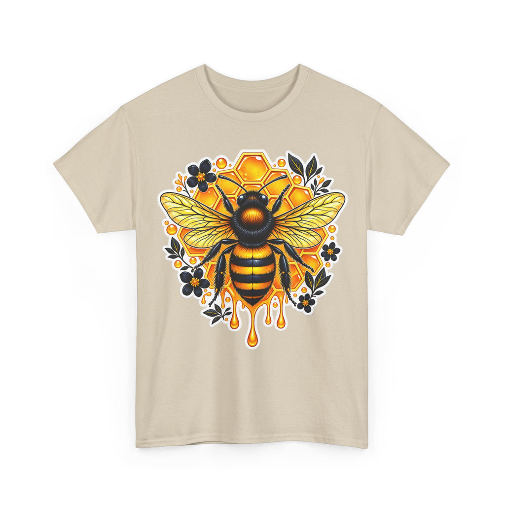 Manchester Bee Honeycomb T‑Shirt — Floral Dripping Honey Graphic Tee