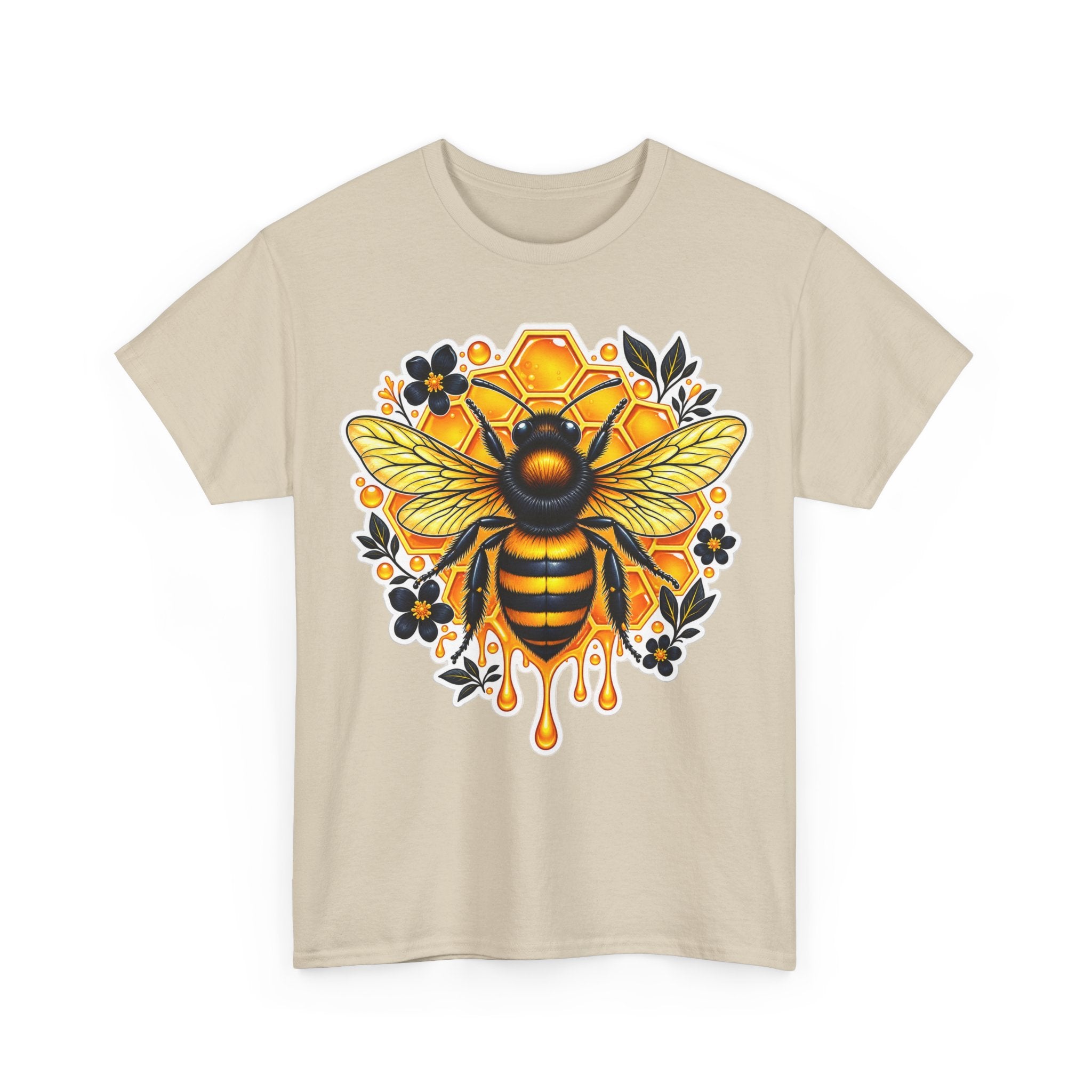 Manchester Bee Honeycomb T‑Shirt — Floral Dripping Honey Graphic Tee