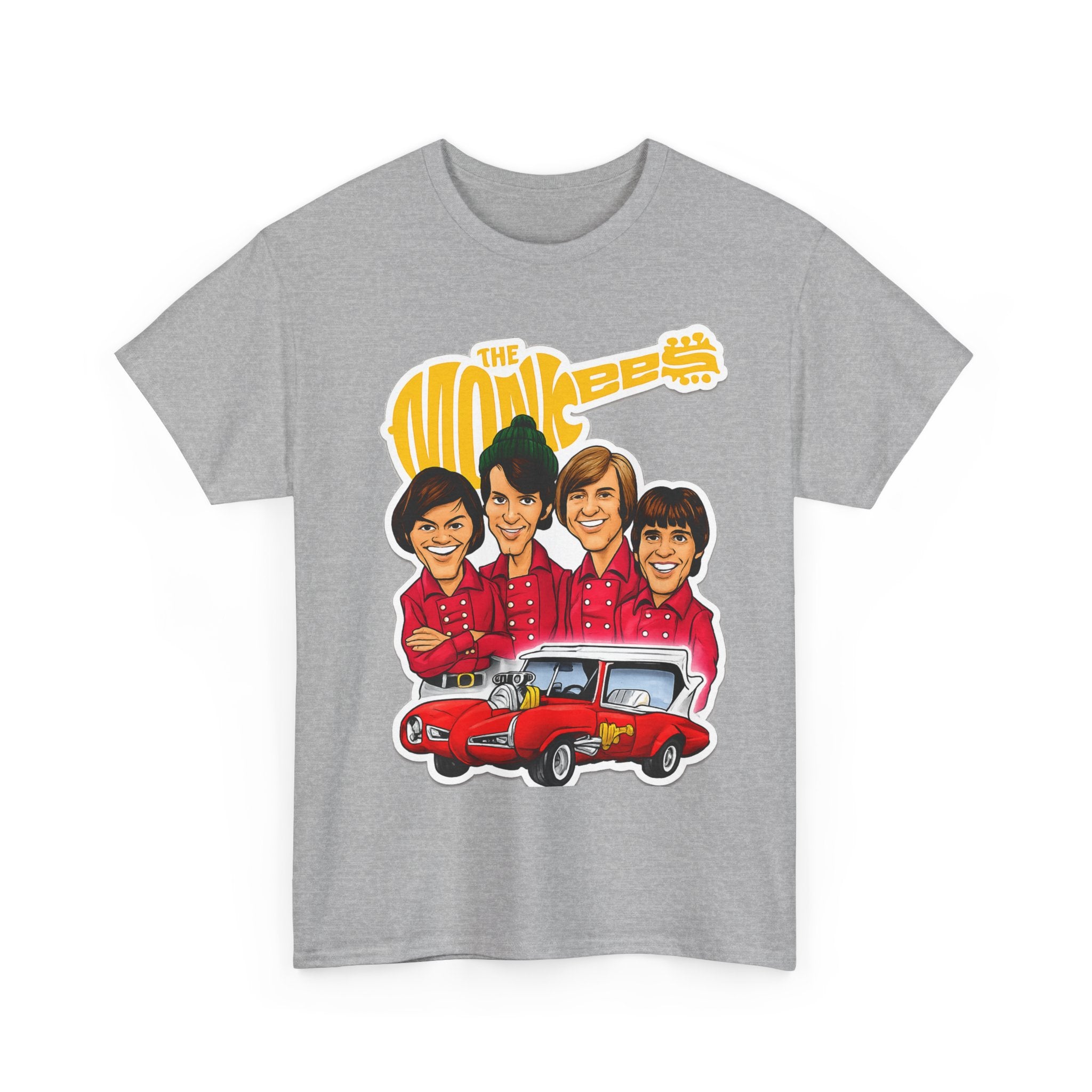 The Monkees Retro Band Tee — Colorful Car Cartoon Graphic