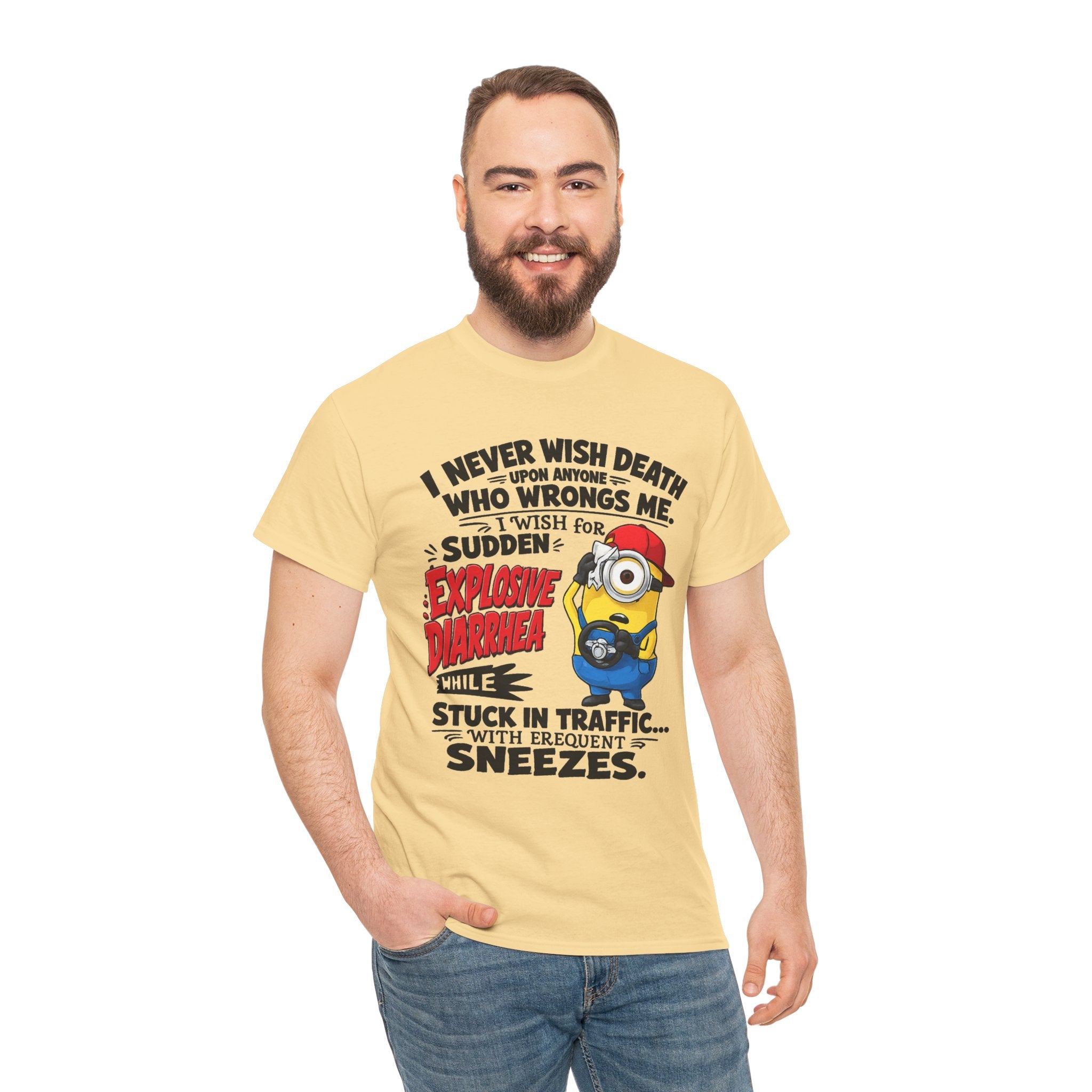 Funny Minion Traffic Tee — "Explosive Diarrhea" Humorous Graphic T-Shirt