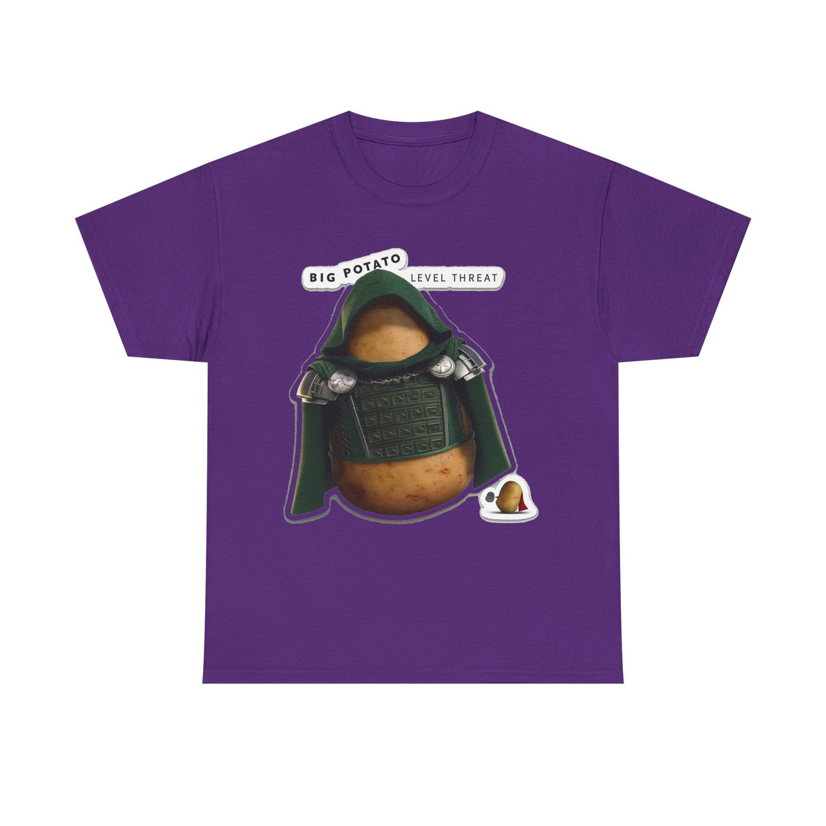 Big Potato "Level Threat" Doom Tee — Funny Potato Soldier Graphic T-Shirt