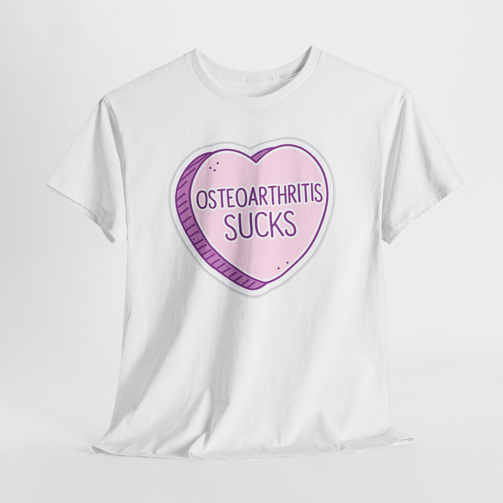 Osteoarthritis Sucks T-Shirt — Pink Heart Awareness Tee