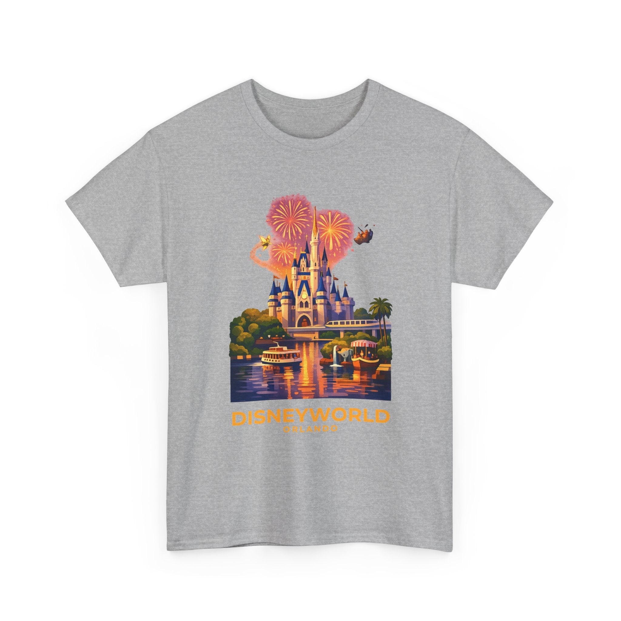 Disney World Castle Orlando Fireworks Cotton T‑Shirt