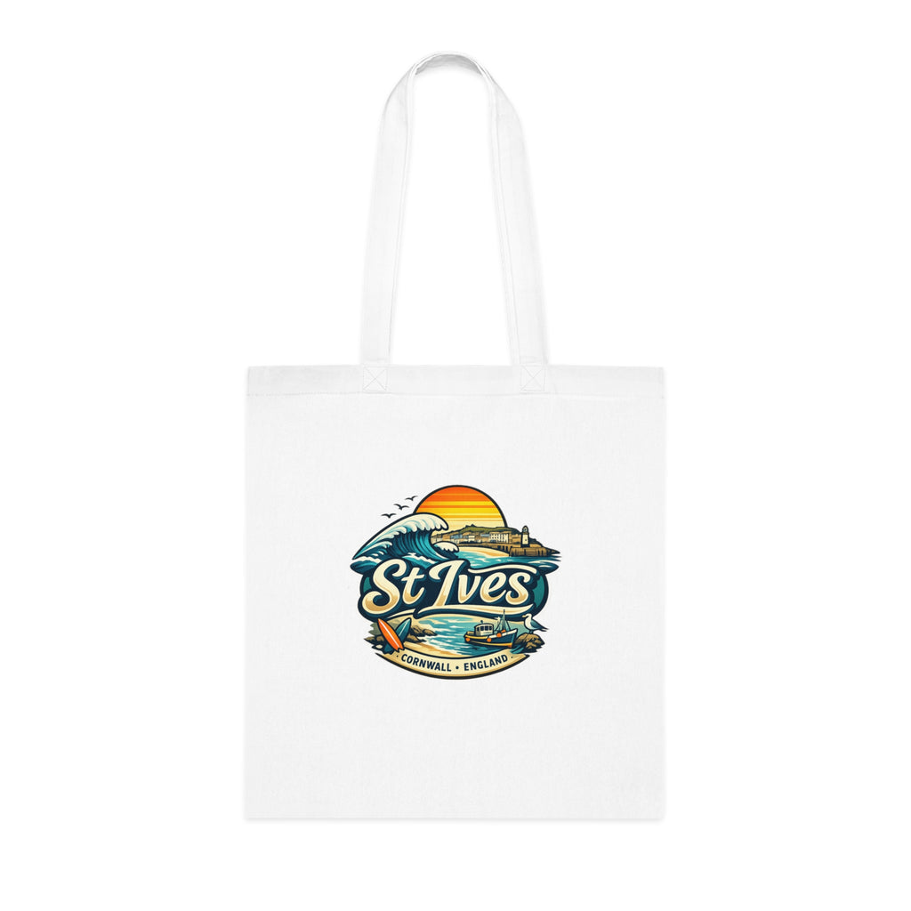 St Ives Beach Tote — Cornwall Surf Sunset Cotton Tote Bag
