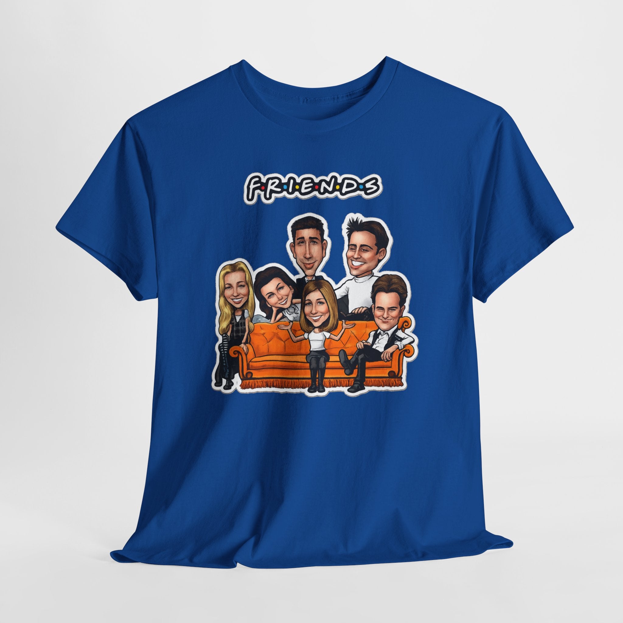 Friends TV Show Cartoon Cast T-Shirt — Iconic Couch Graphic Tee